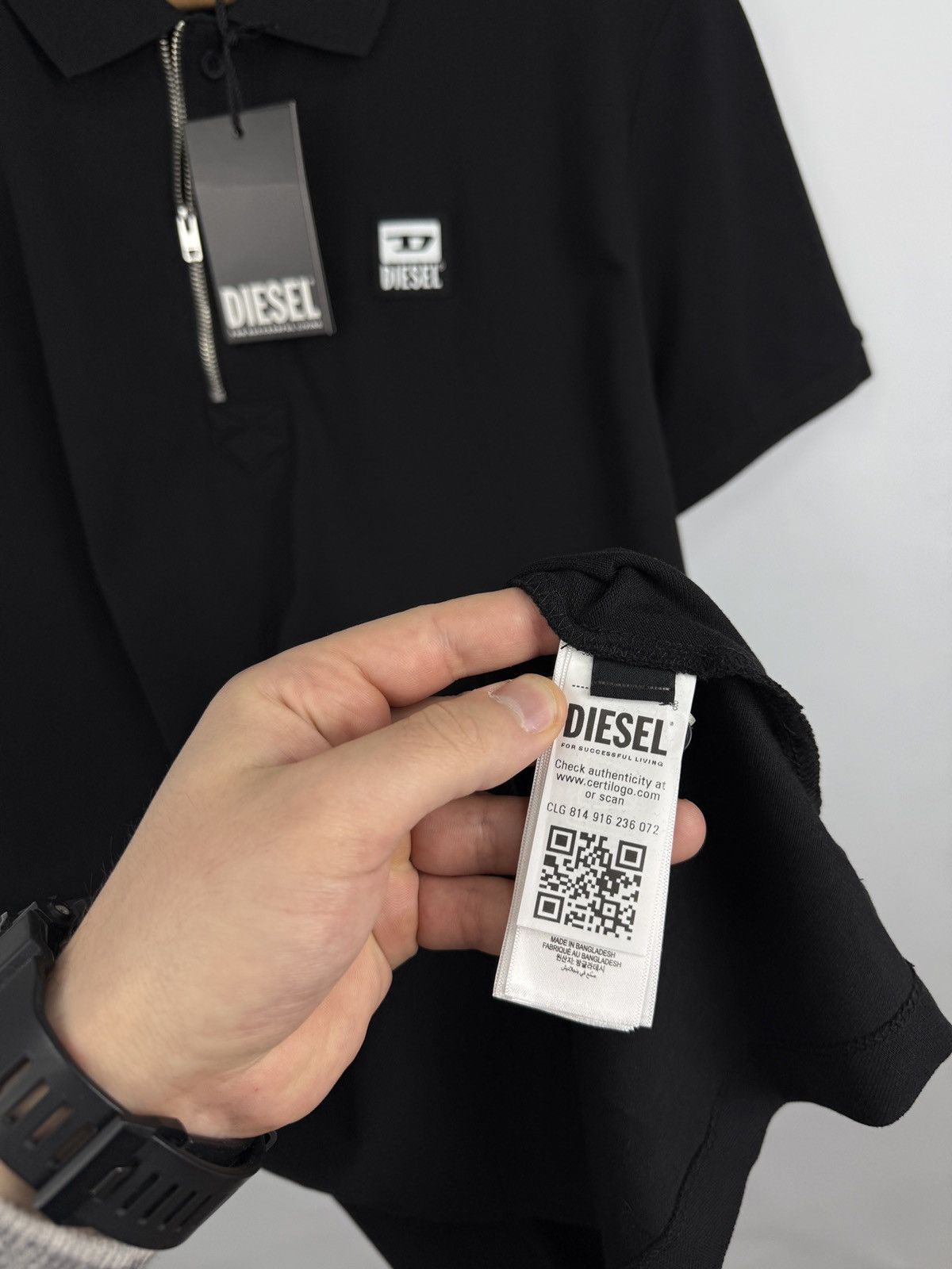 Diesel 🇺🇸❗️NEW Diesel Classic Zip Polo T-Shirt Opium Style Rare Size US XL / EU 56 / 4 - 13 Thumbnail