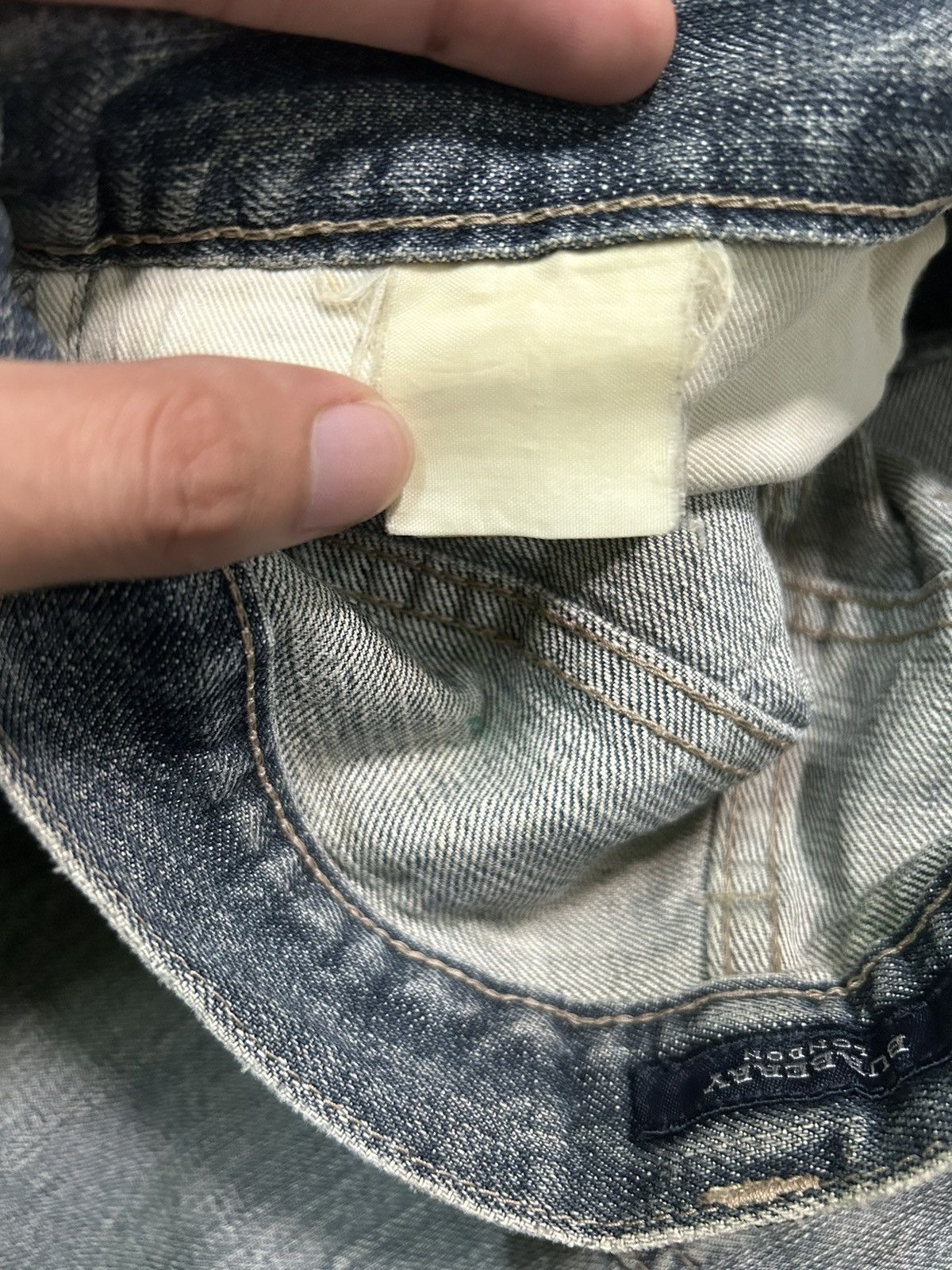 Burberry Vtg BURBERRY LONDON Distressed Denim ☠️ Size US 29 - 16 Thumbnail