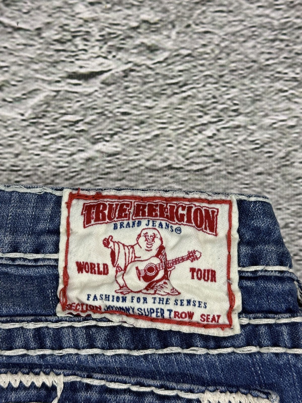 True Religion True Religion Vintage Bootcut Johnny Blue White Stitching Size 25" / US 0 / IT 36 - 5 Thumbnail