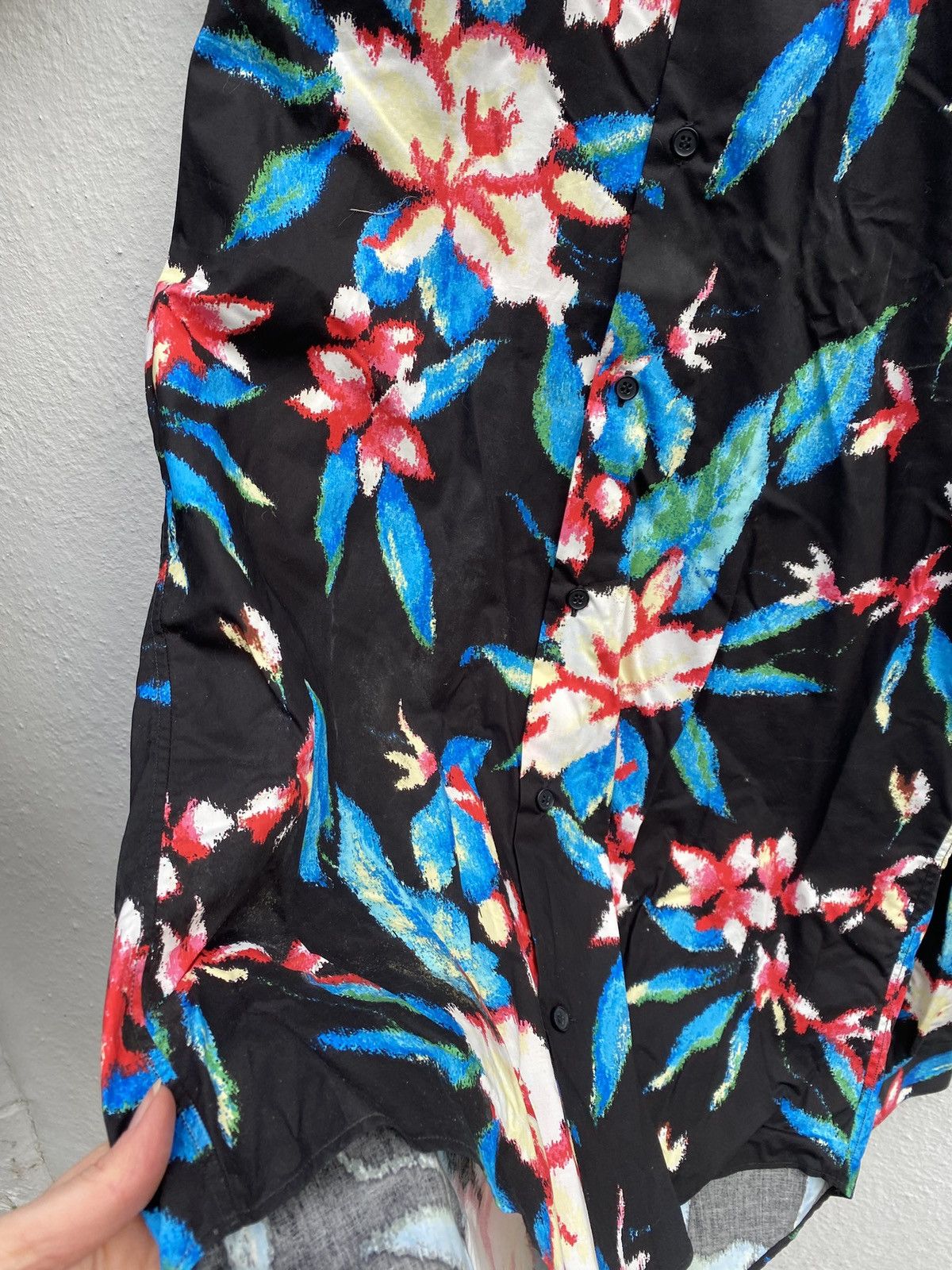 Balenciaga Balenciaga Paris SS13 Floral Cotton Shirt & Scarf Size US M / EU 48-50 / 2 - 5 Thumbnail