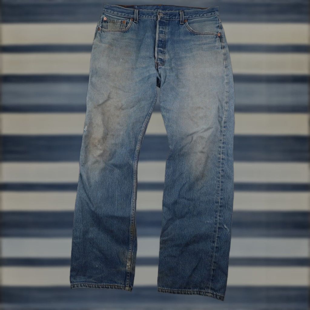Denime VINTAGE Levis 501 USA Made Denim Jeans Shirt? Size US 38 / EU 54 - 1 Thumbnail