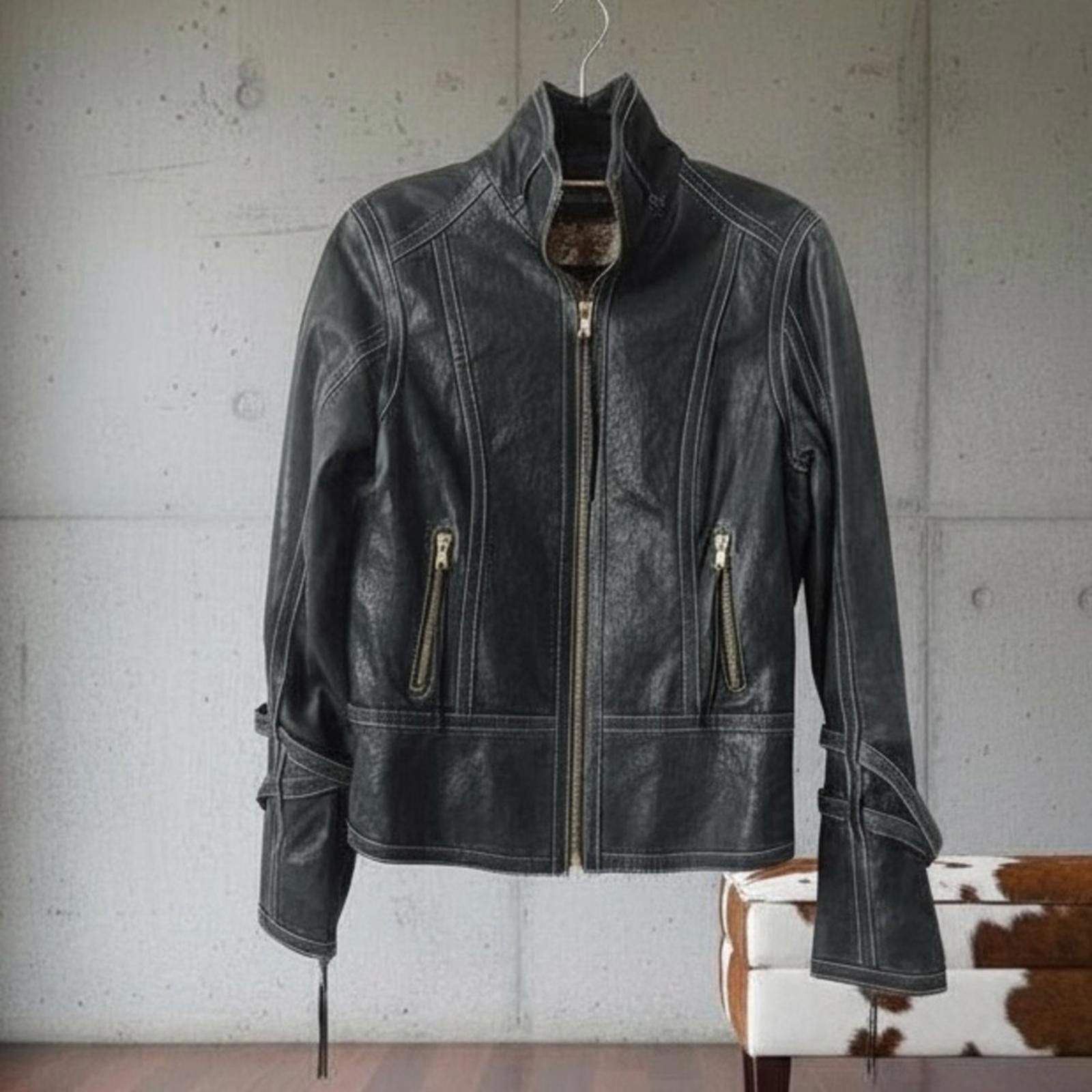 Andrew Marc Andrew Marc Forest Green Leather Moto Jacket Whimsigoth Size M / US 6-8 / IT 42-44 - 1 Thumbnail