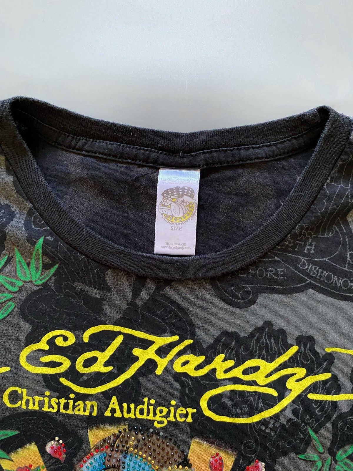 Ed Hardy Vintage Ed Hardy By Christian Audigier Overprint T-Shirt Size S / US 4 / IT 40 - 9 Thumbnail