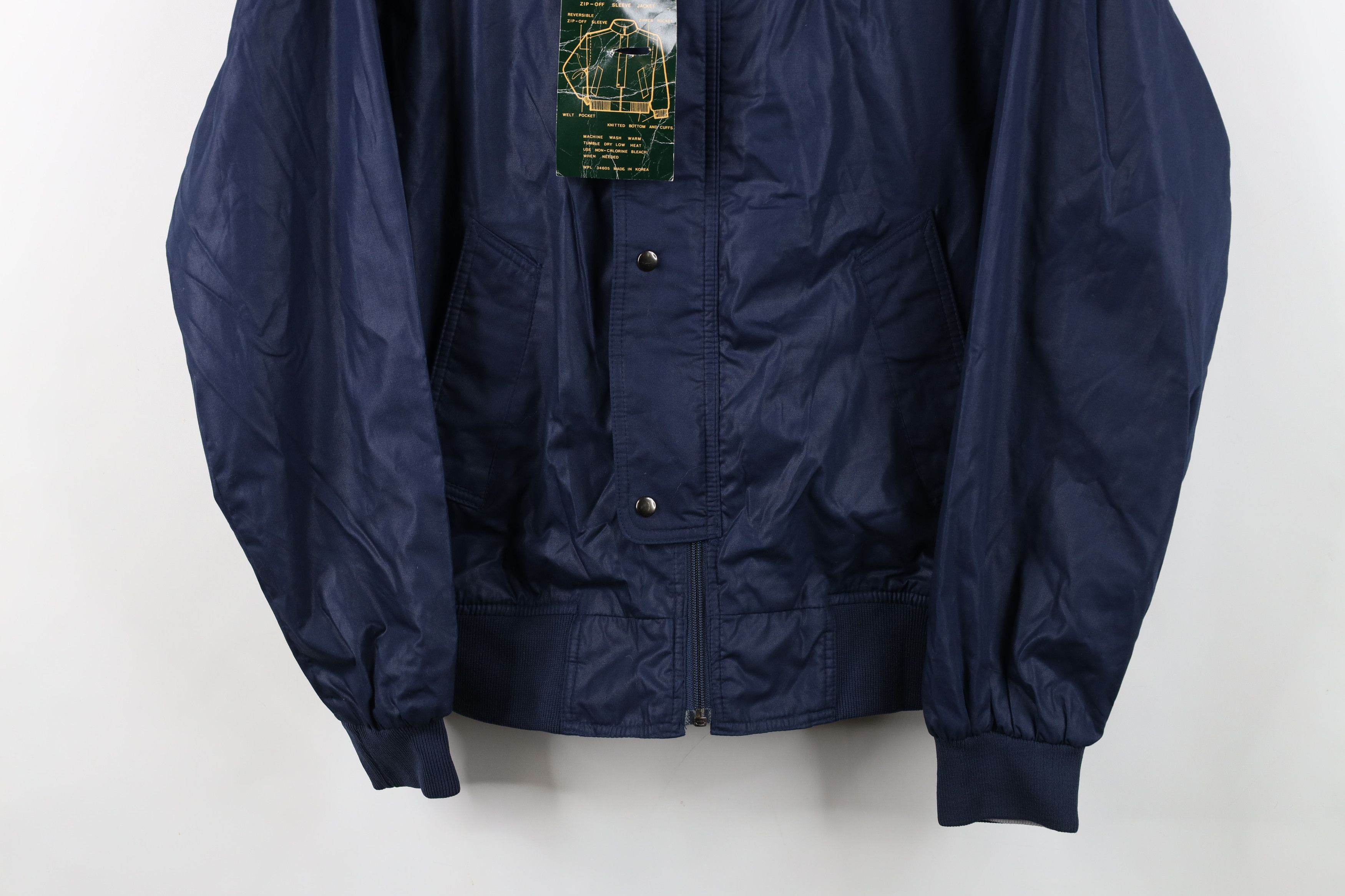 Vintage Deadstock Vintage 80s 90s Streetwear Bomber Jacket Vest Blue Size US M / EU 48-50 / 2 - 3 Thumbnail