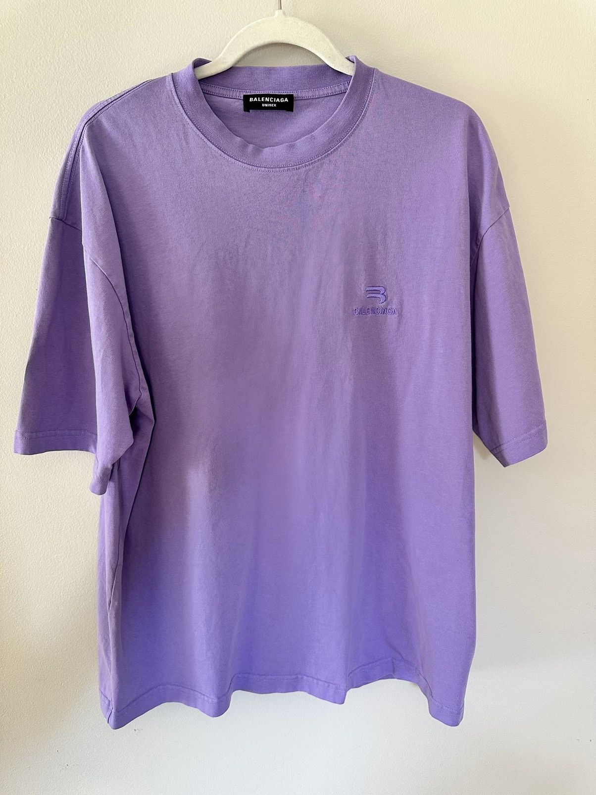 Balenciaga Balenciaga Unisex Logo T-Shirt Purple Size M Size US M / EU 48-50 / 2 - 5 Thumbnail