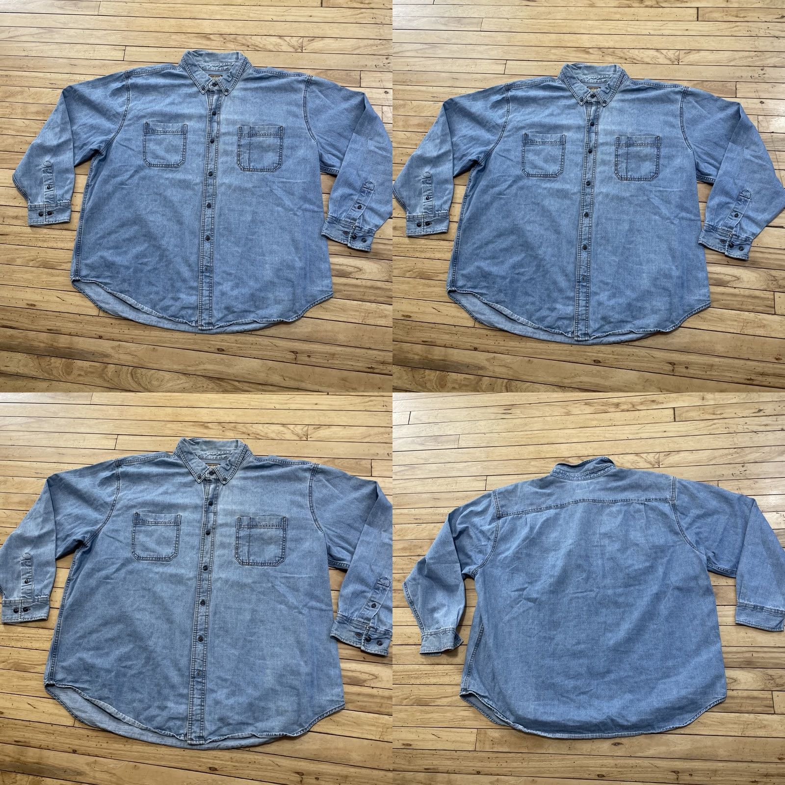 Denime VINTAGE Schmidt Workwear Shirt Denim Shirt Men 3XL Cotton Blue Jean Long Sleeve 3X Mens Size US XXL / EU 58 / 5 - 10 Thumbnail