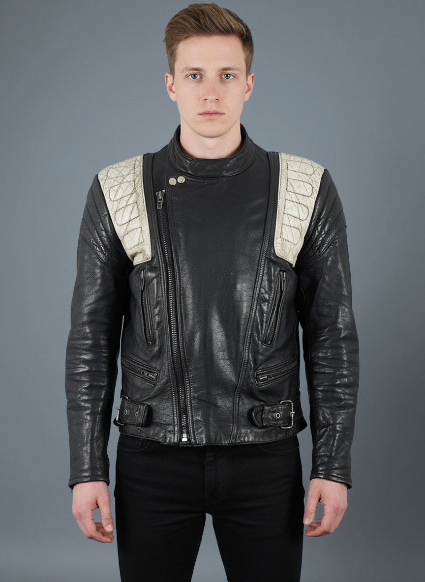 Vintage Vintage cowhide leather jacket, biker motorcycle jacket Size US M / EU 48-50 / 2 - 1 Thumbnail