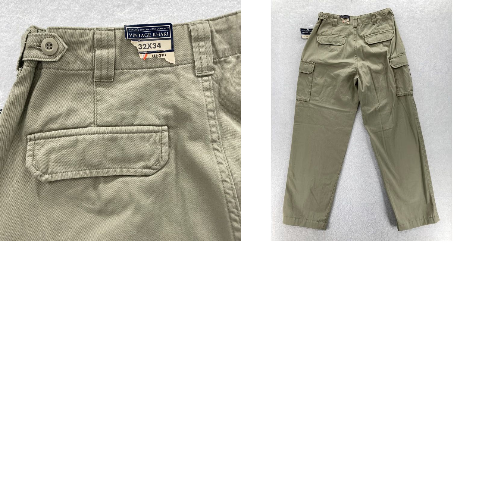 Vintage VINTAGE Sonoma Cargo Pants Mens 32x32 Khaki Brown Straight Leg Mid Rise NWT Size US 32 / EU 48 - 8 Thumbnail