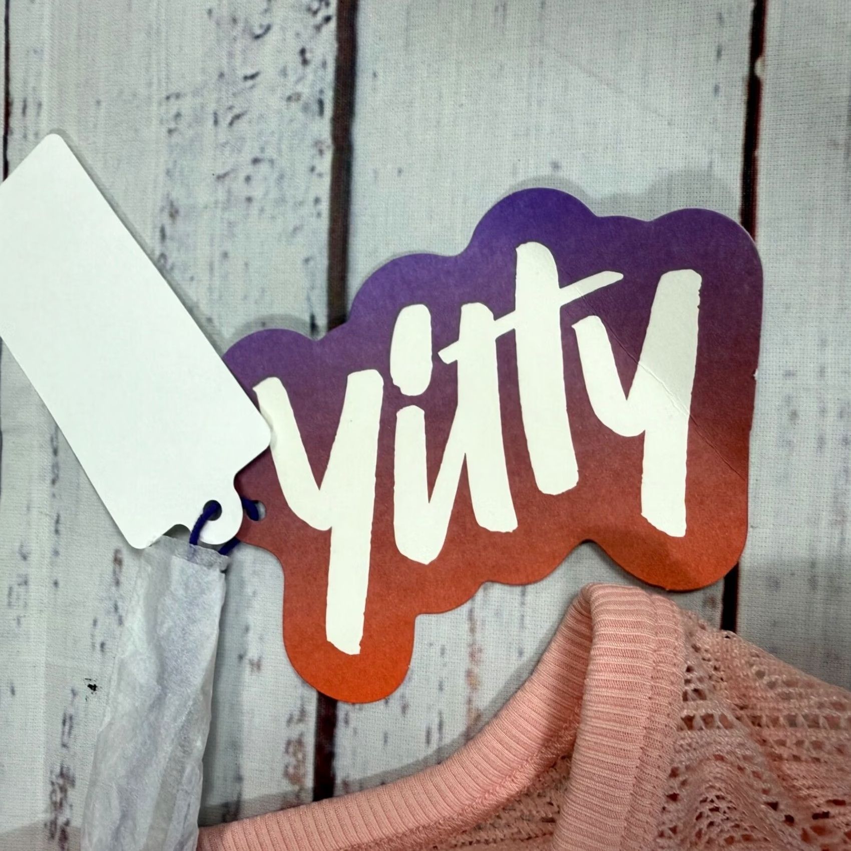 Vintage Yitty Womens Cropped Blouse Long Sleeve Pink Size M Knit Slip Sheer New Size M / US 6-8 / IT 42-44 - 7 Thumbnail