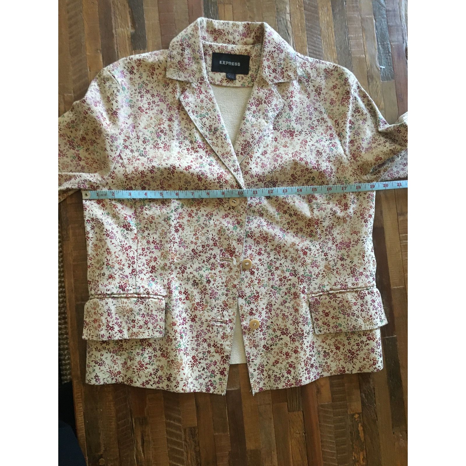Express Floral Metallic Leather Jacket, 80's MINT condition Size M / US 6-8 / IT 42-44 - 7 Thumbnail