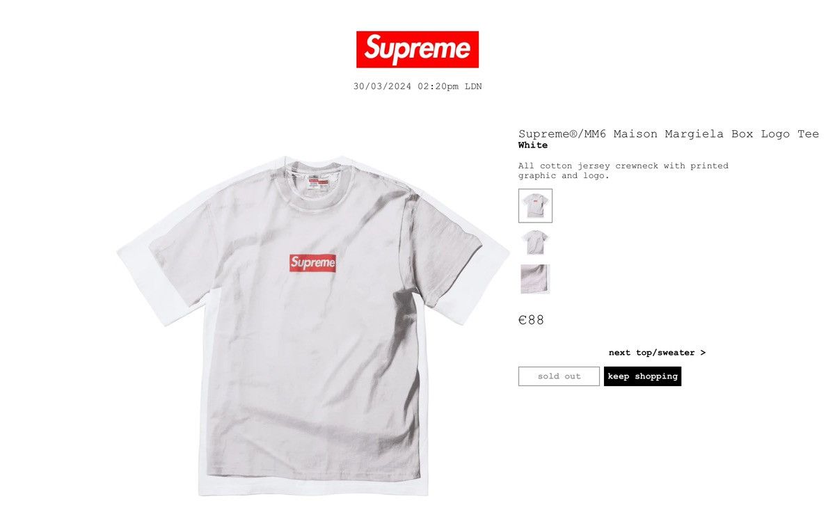 Supreme Supreme®/MM6 Maison Margiela Box Logo Tee | Grailed