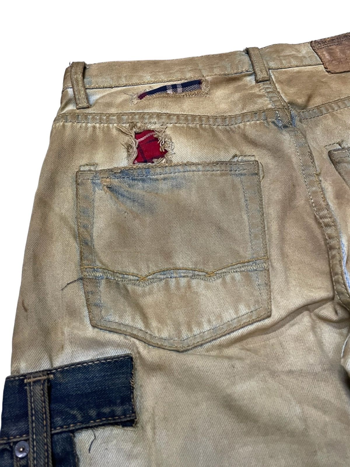 Hysteric Glamour × Japanese Brand American Eagle Patch work Mud Wash Dirty Loose Jeans Size US 30 / EU 46 - 22 Thumbnail