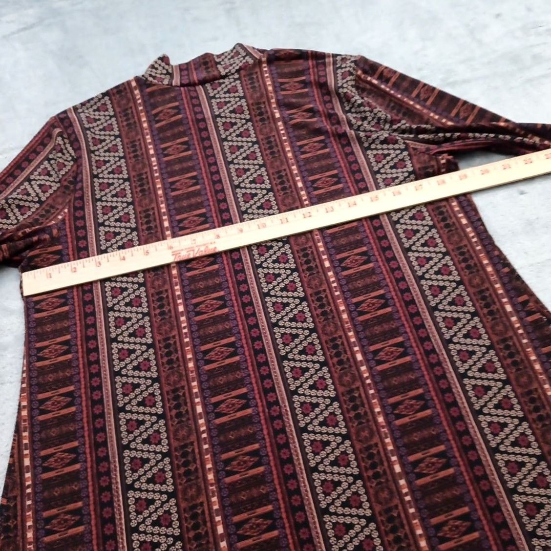 BCBGeneration BCBG Dress Short Brown Geometric A-Line Long Sleeve Pullover L Brown Geometric A-Line Women's L Size L / US 10 / IT 46 - 6 Thumbnail
