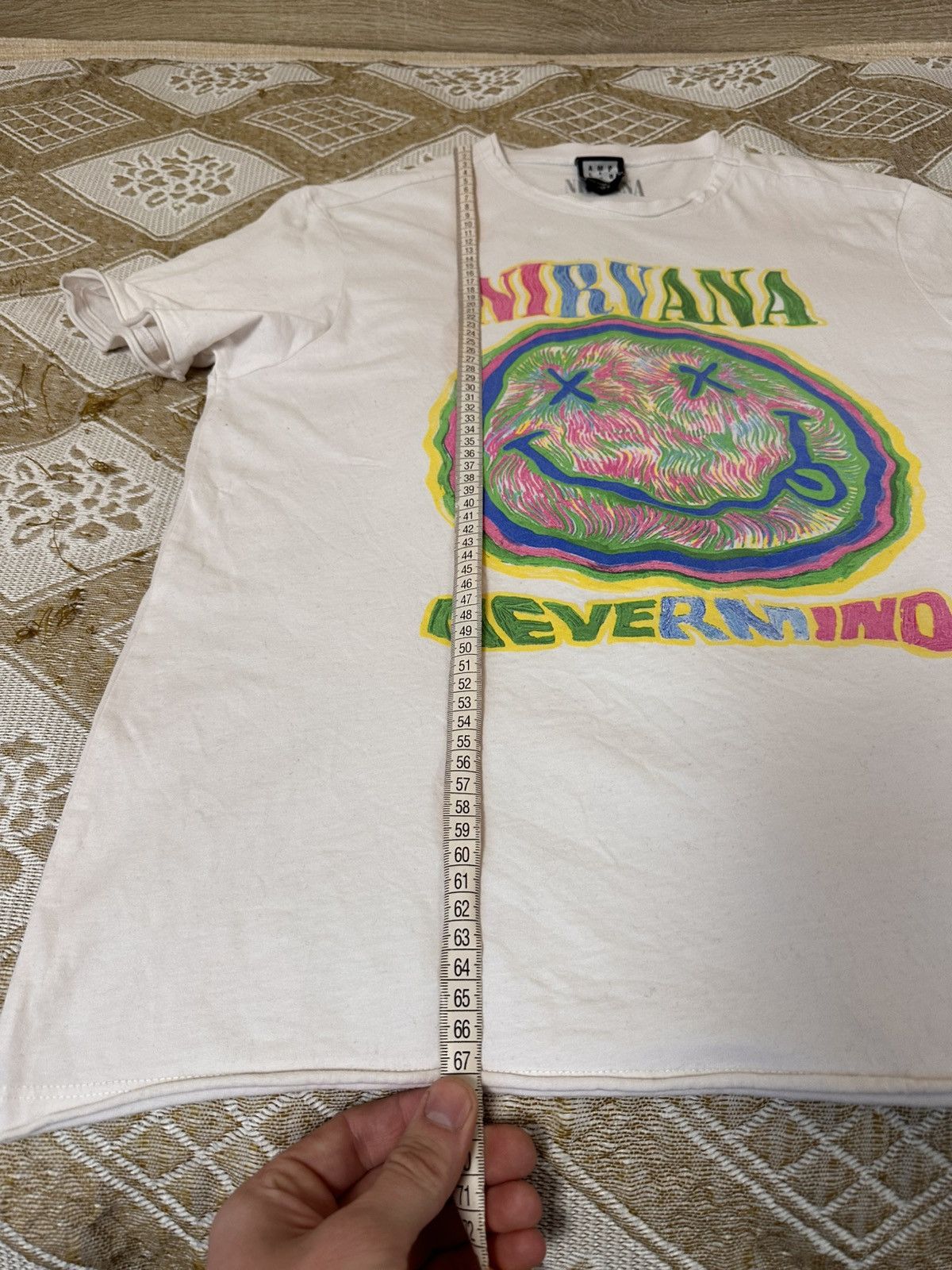 Nirvana 🔥 Nirvana Nevermind Smile Kurt Cobain Rock Band T Shirt Y2K Size US M / EU 48-50 / 2 - 8 Thumbnail