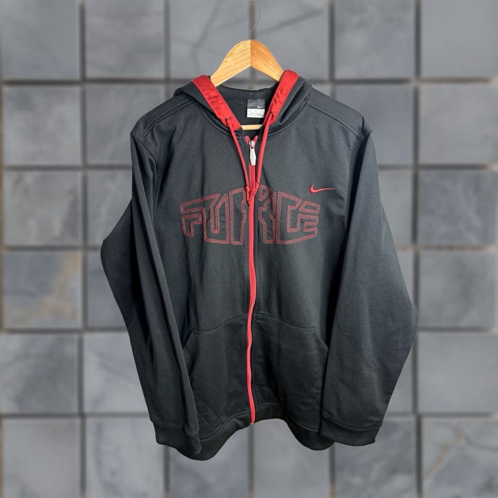 Nike Y2K Nike Force Hoodie Mens Size Medium Black Embroidered Striped Size US M / EU 48-50 / 2 - 1 Thumbnail
