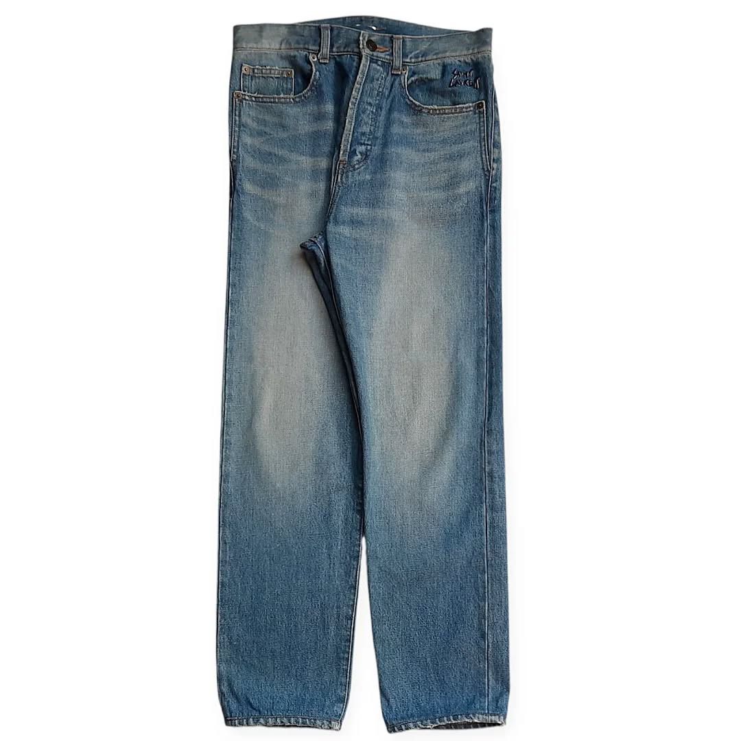 Saint Laurent Paris Saint Laurent D14 Embroidery Logo Blue Wash Denim Jeans Size US 29 - 1 Thumbnail