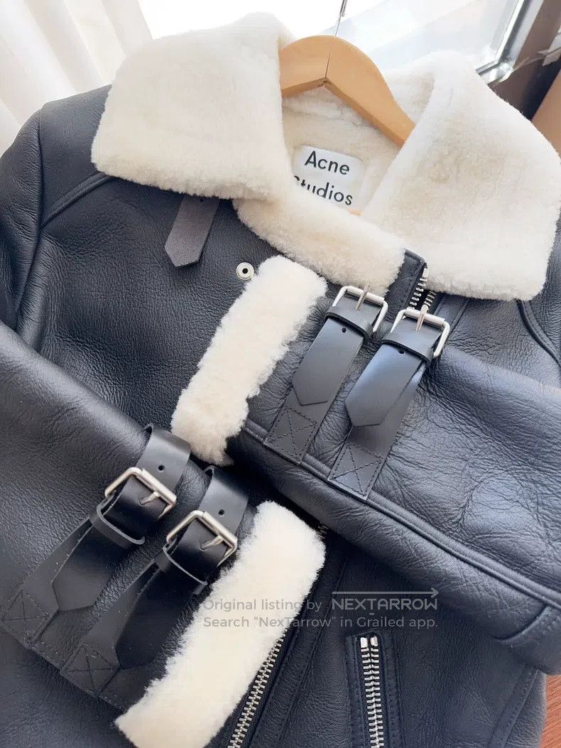 Acne Studios Acne Studios Black Leather and Fur Integrated Biker Jacket Size XXS / US 00 / IT 34 - 6 Thumbnail