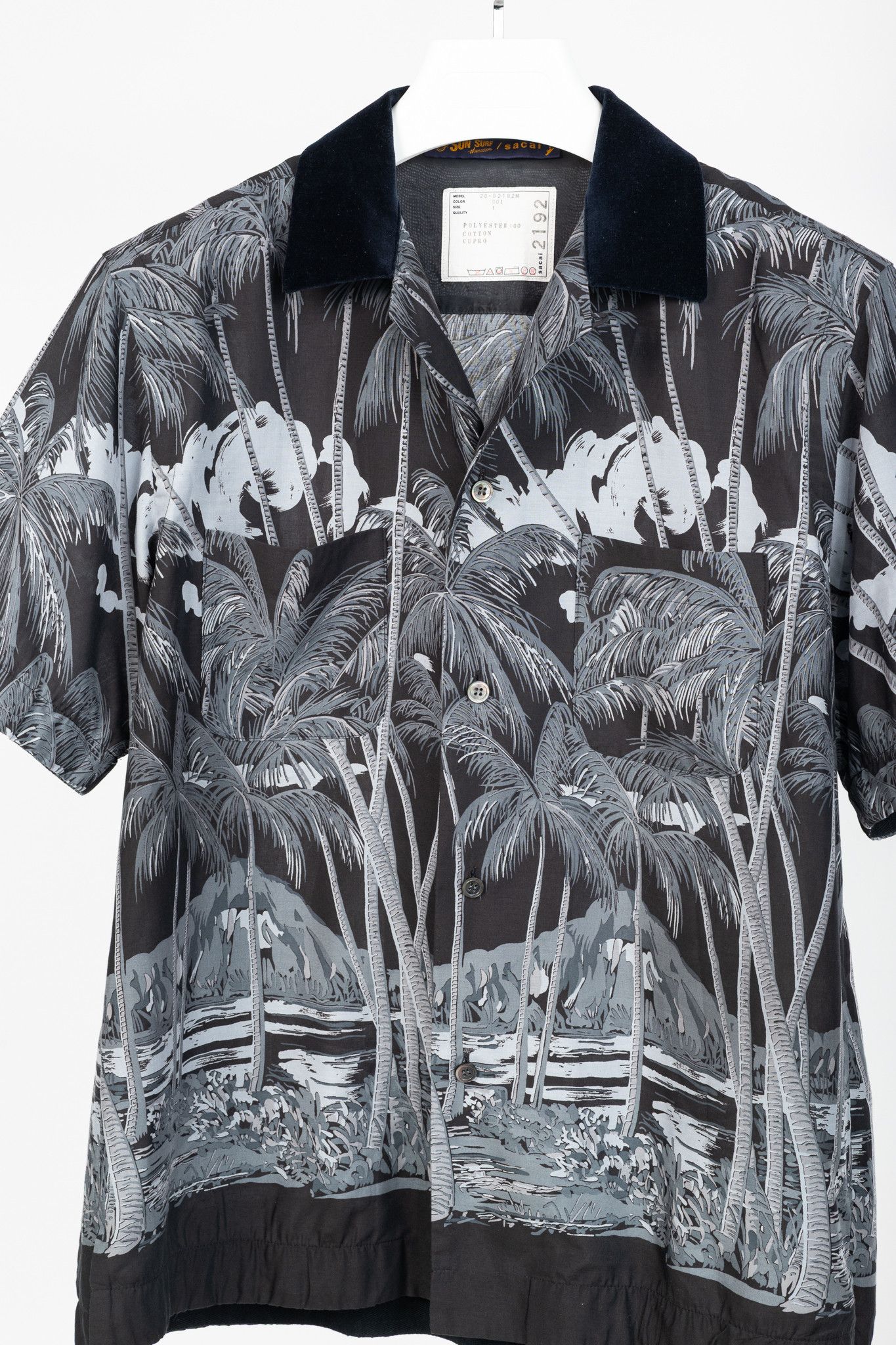Sacai Sacai x Sun Surf Grey Diamond Head Tropical Shirt Size US S / EU 44-46 / 1 - 3 Thumbnail