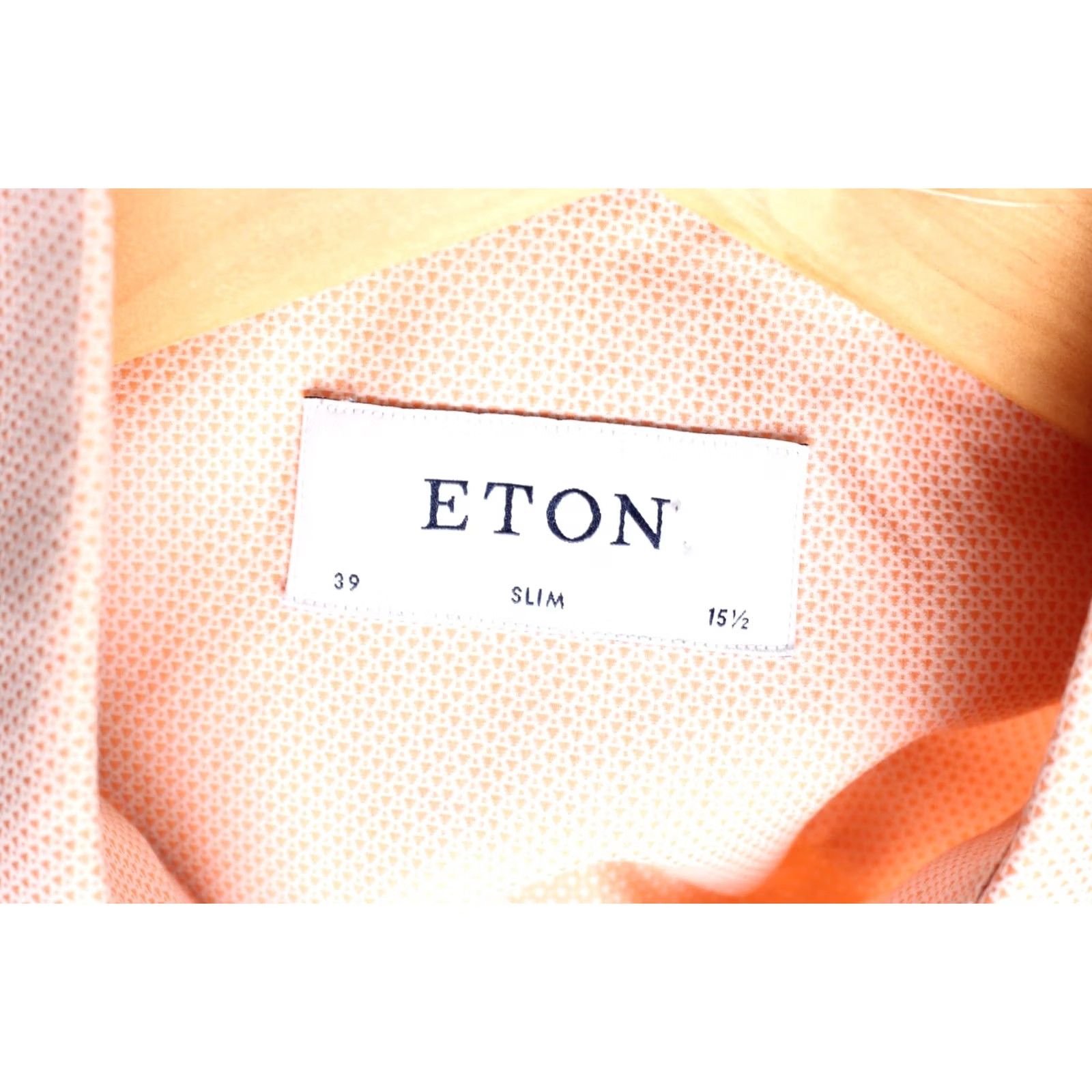 Eton ETON Shirt Men Size 39 15 ½ Slim Fit Cutaway Long Sleeve Orange Casual Formal Cotton Designer Size US L / EU 52-54 / 3 - 4 Thumbnail