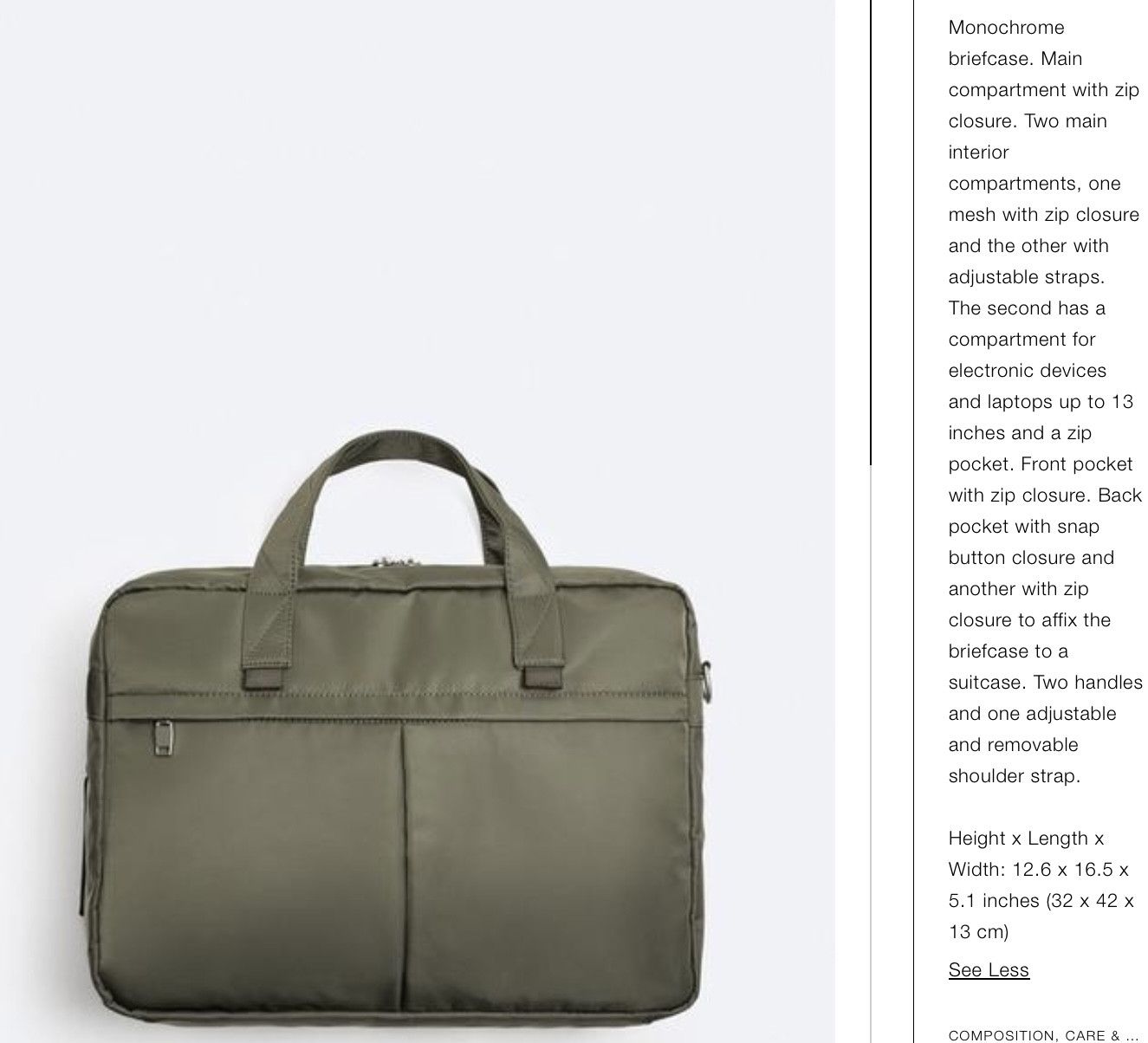 Zara ZARA NYLON BRIEFCASE Size ONE SIZE - 9 Thumbnail