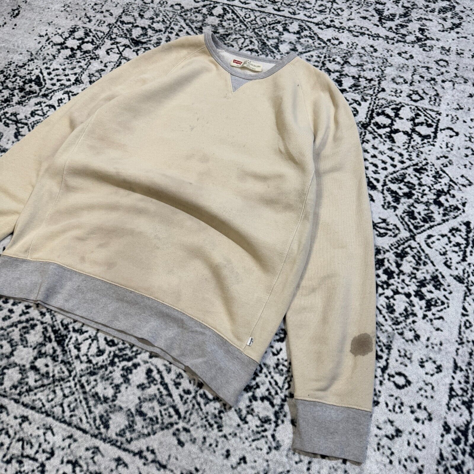Levi's × Vintage Vintage Levis Unisex Beige Cotton Crewneck Size XL Y2K S Size US XL / EU 56 / 4 - 4 Thumbnail