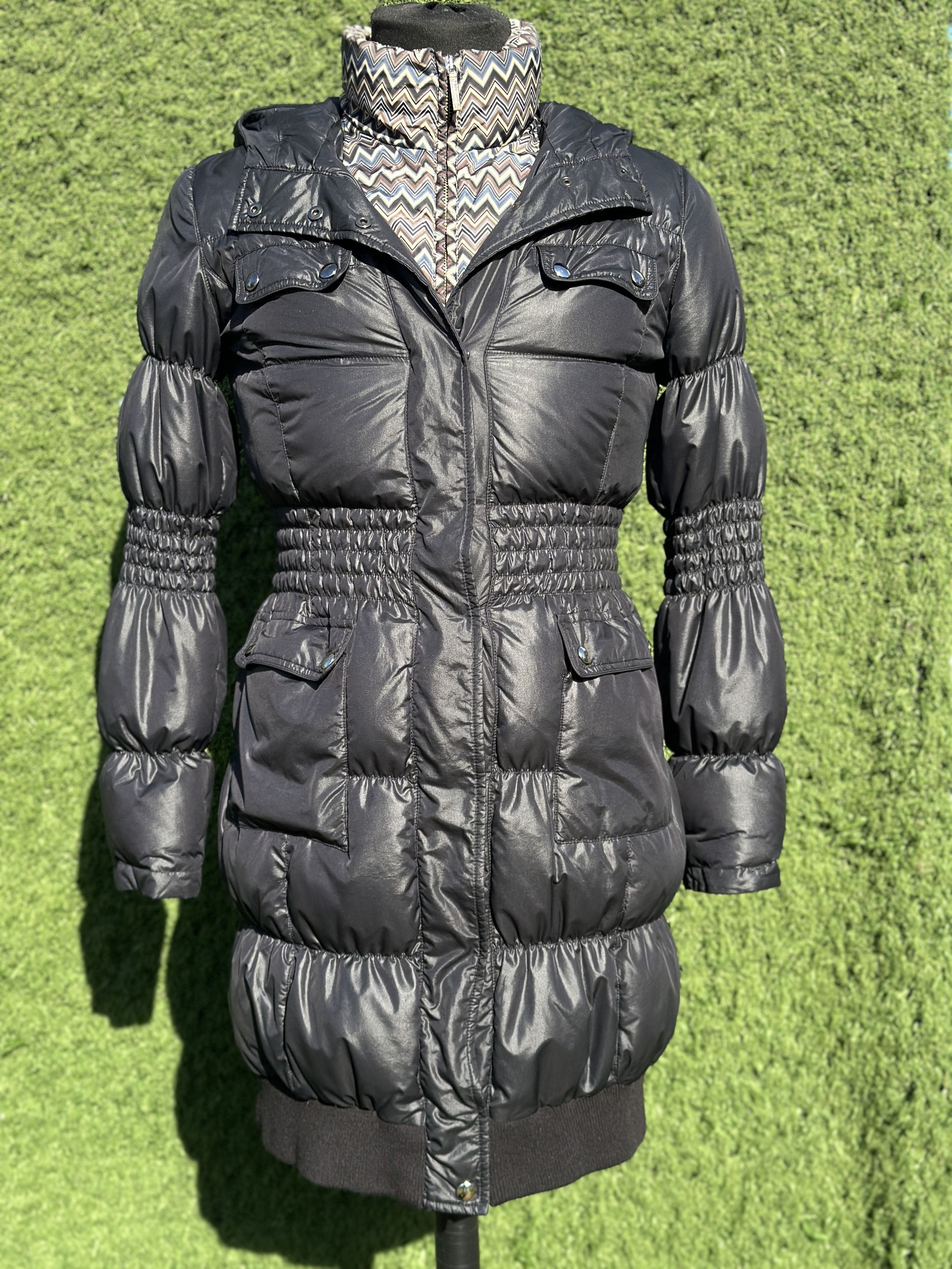 Missoni Wave MISSONI Size XS Black Piumino Down Puffer Coat Size XS / US 0-2 / IT 36-38 - 2 Thumbnail