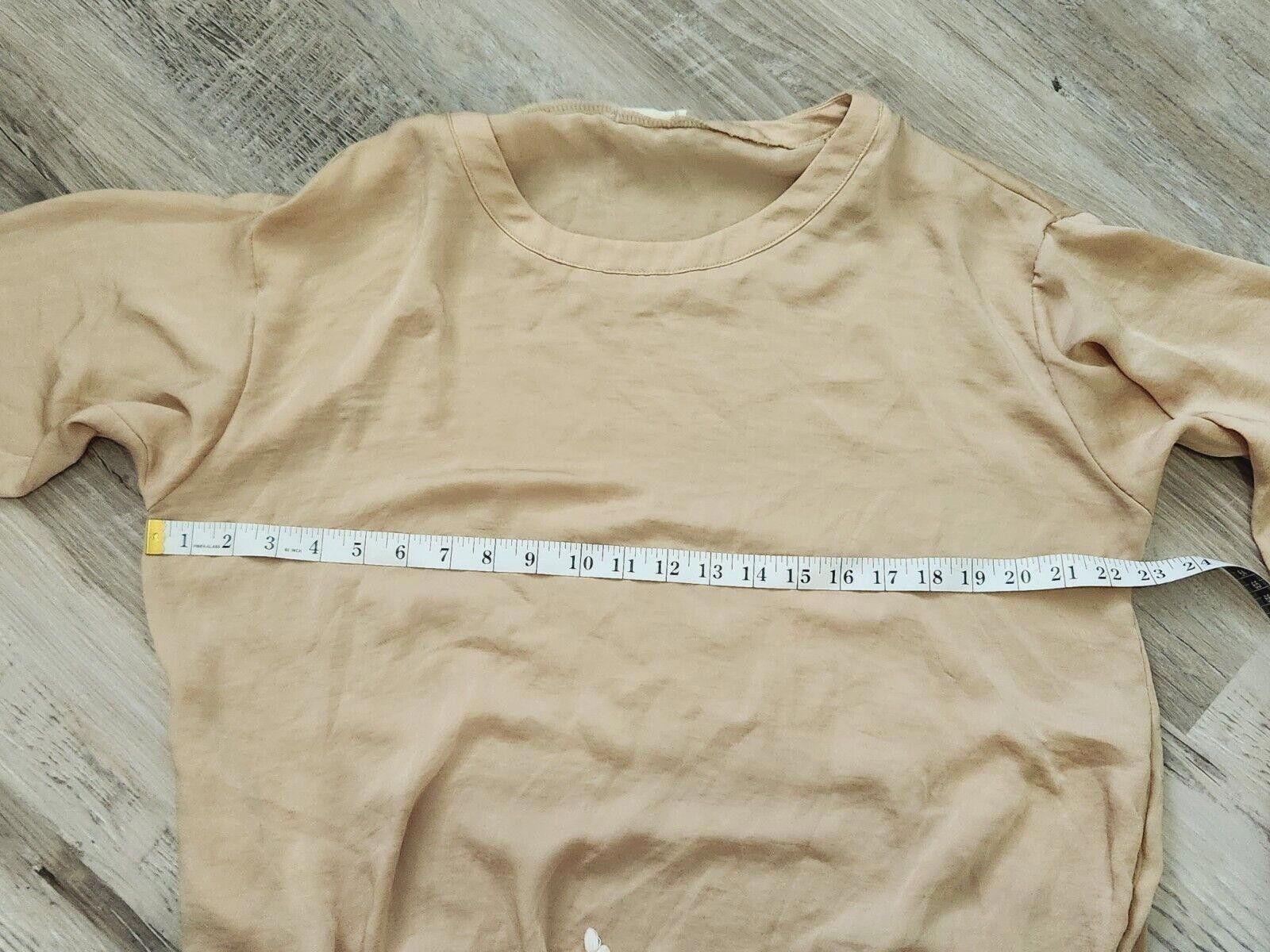 Designer Mello Day Top Large Long Sleeve Gold Boat Neck Blouse Shirt Size L / US 10 / IT 46 - 5 Thumbnail