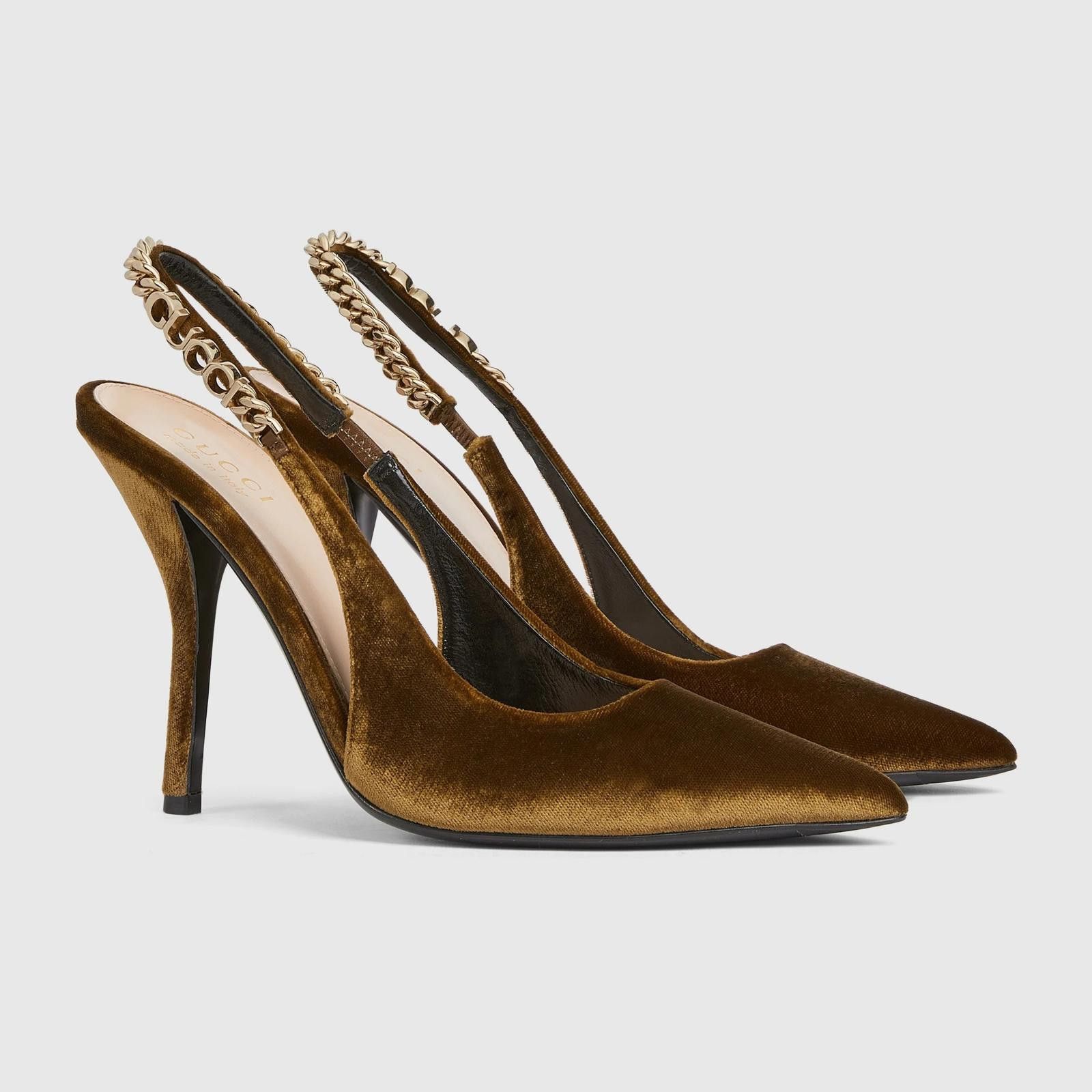 Gucci Gucci Signoria Velvet Slingback Pumps Size US 5 / IT 35 - 2 Thumbnail