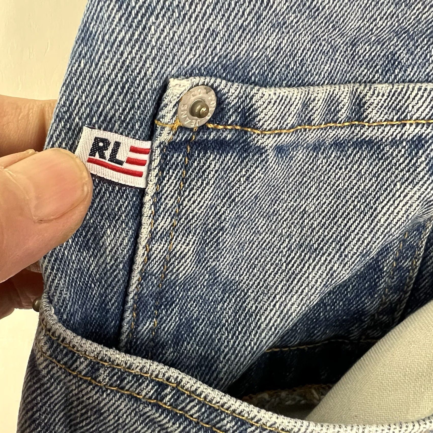 Ralph Lauren VINTAGE Ralph Lauren Polo Jeans Men's 36x30 Denim Straight Fit Blue 90s Logo Cotton Size US M / EU 48-50 / 2 - 6 Thumbnail