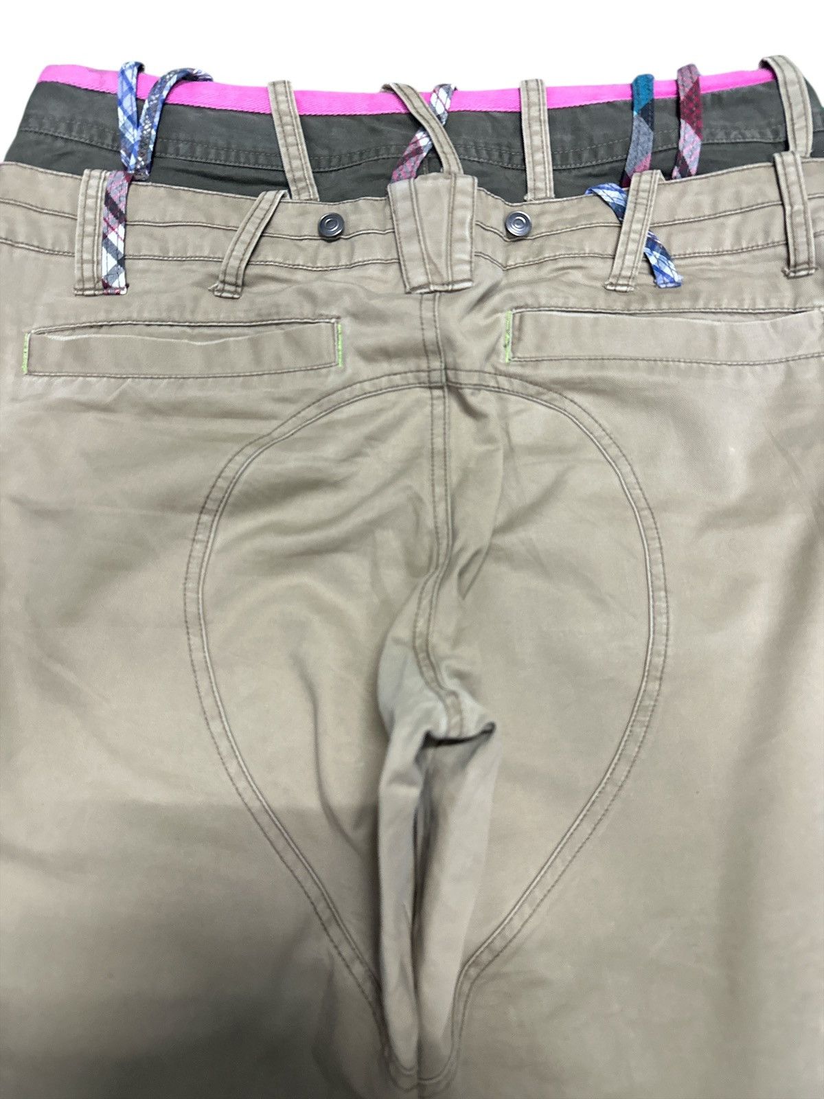 Japanese Brand DOUBLE WAIST 💥 Twist Legs Double Waist MultiPocket💥 Size US 34 / EU 50 - 3 Thumbnail