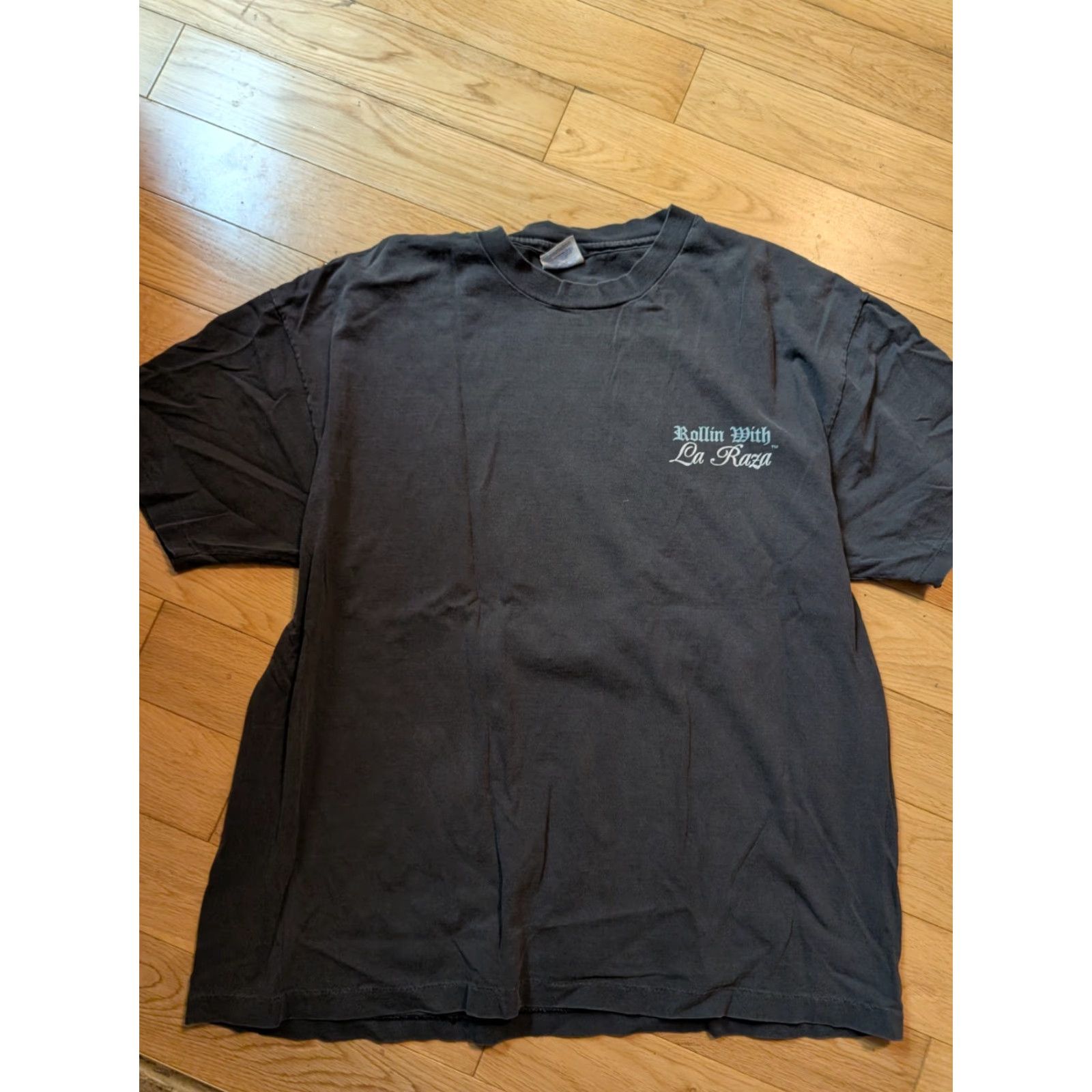 Vintage VINTAGE David Gonzales Art Kid Frost La Raza Shirt Cholo XL Men Black 90s Logo Graphic Print Chicano Pachuco Lowrider Size US XL / EU 56 / 4 - 5 Thumbnail