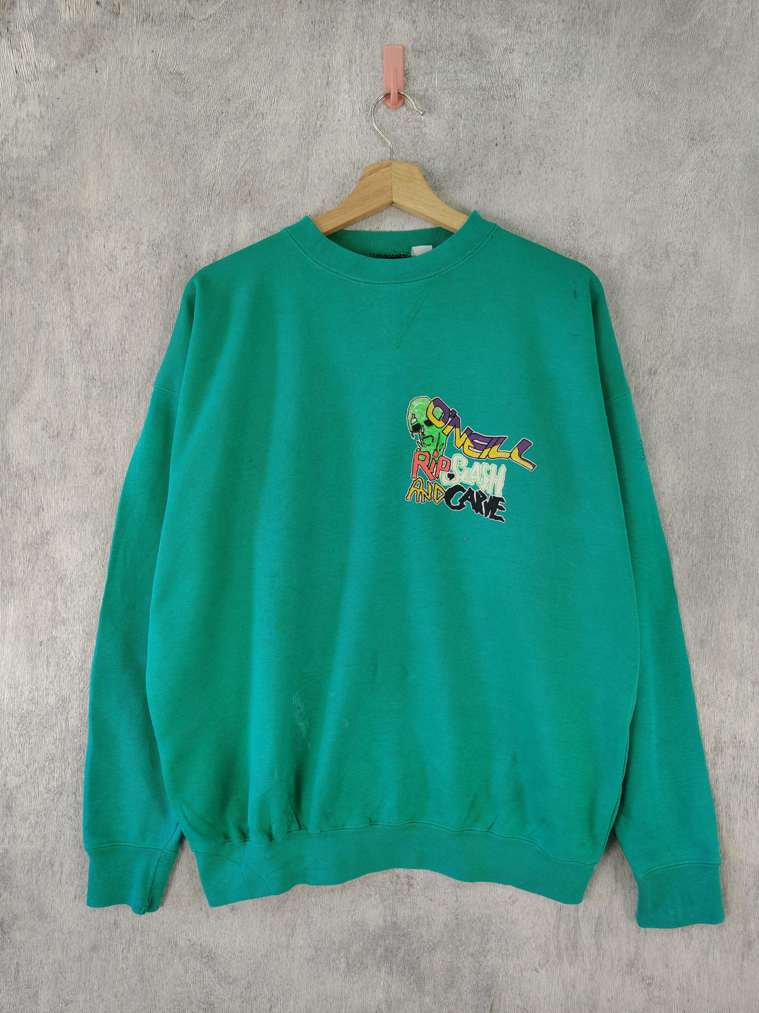 O'Neill × Vintage Vintage 80s Oneill Surfing Streetwear Sweatshirt Size US L / EU 52-54 / 3 - 13 Thumbnail