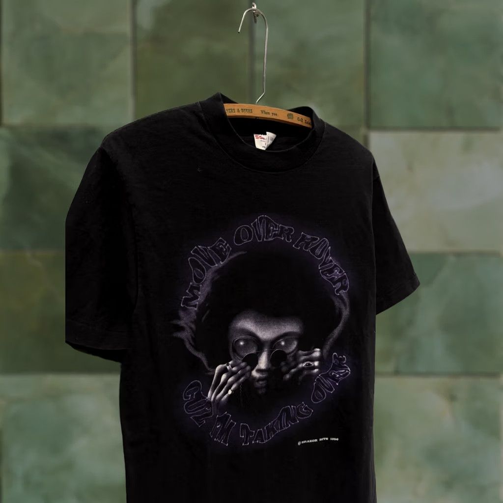 Vintage VINTAGE Jimi Hendrix Move Over Rover Black Tee Shirt 90s Medium Mens Shirt Urban Rover 90s Softee Size US M / EU 48-50 / 2 - 1 Thumbnail