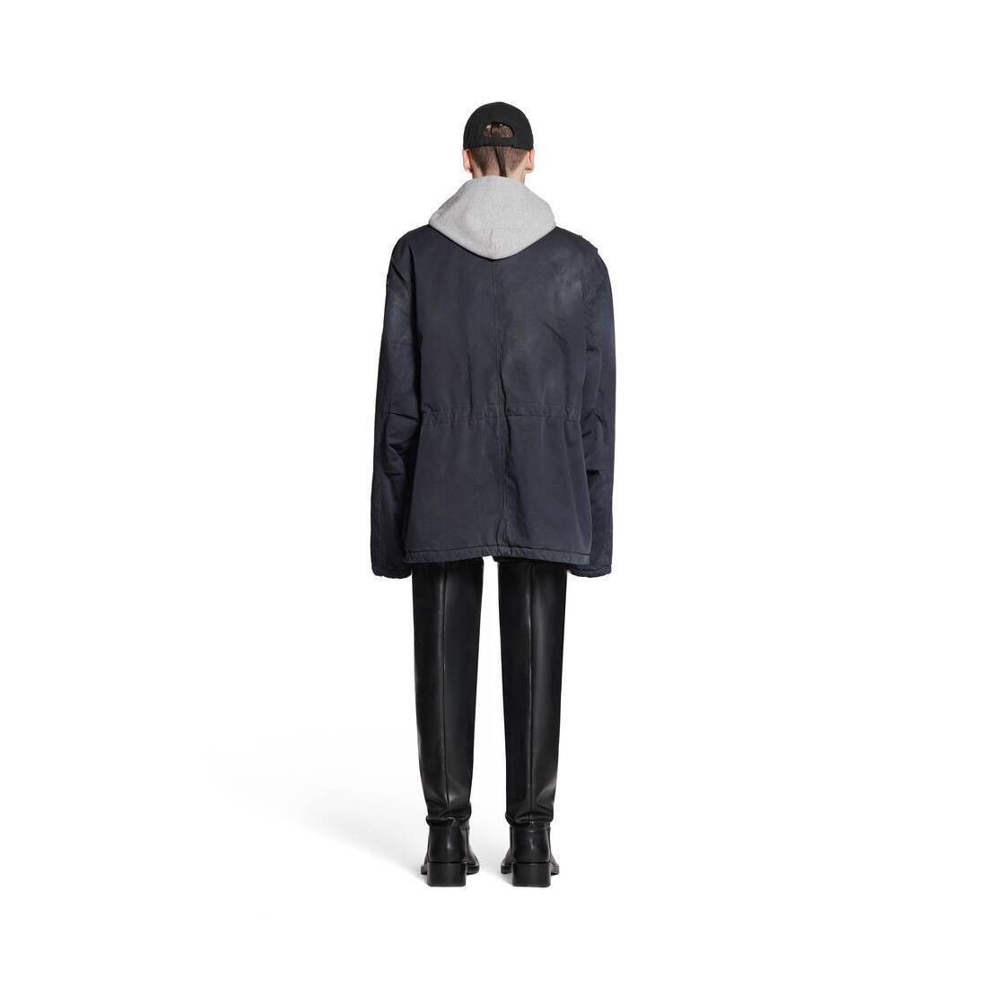 Balenciaga o1srvl11e0925 Double B Workwear Parka in Navy Size US M / EU 48-50 / 2 - 4 Thumbnail