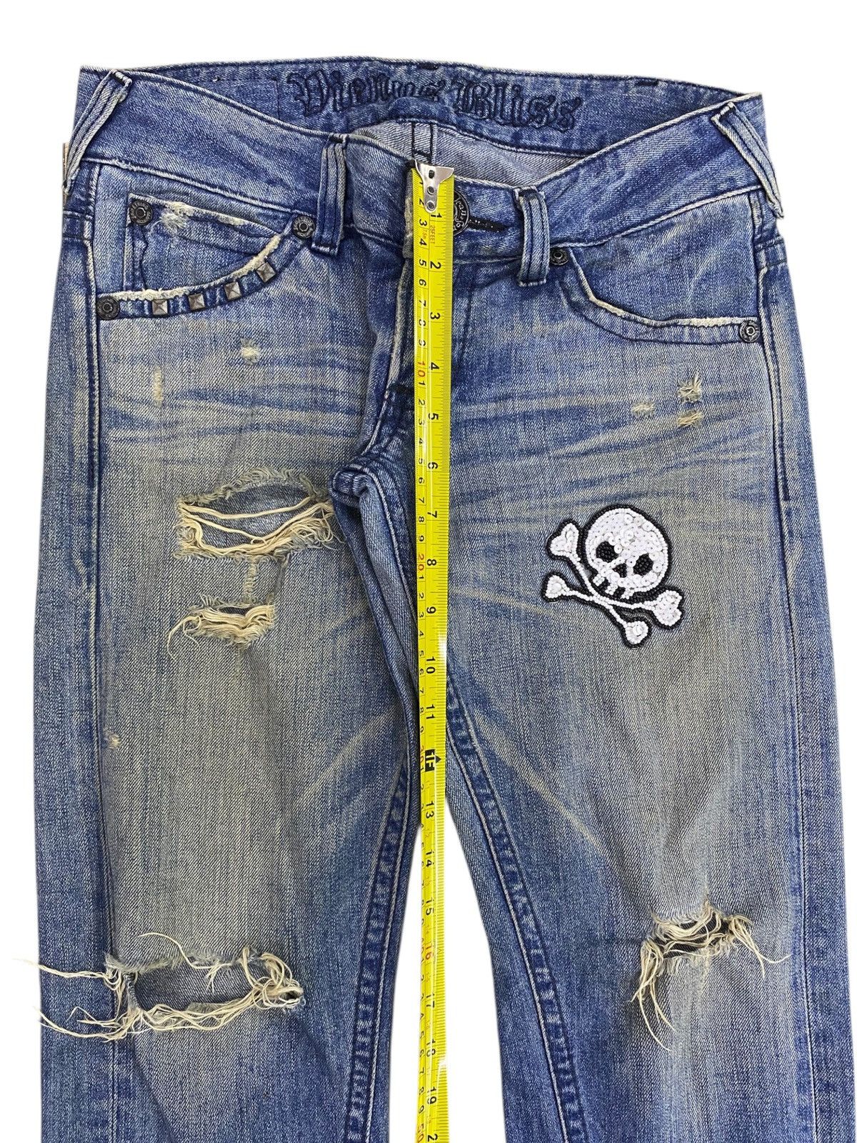 Edwin Vintage Edwin Ripped Mud Wash Style Flare Jeans Size US 30 / EU 46 - 8 Thumbnail