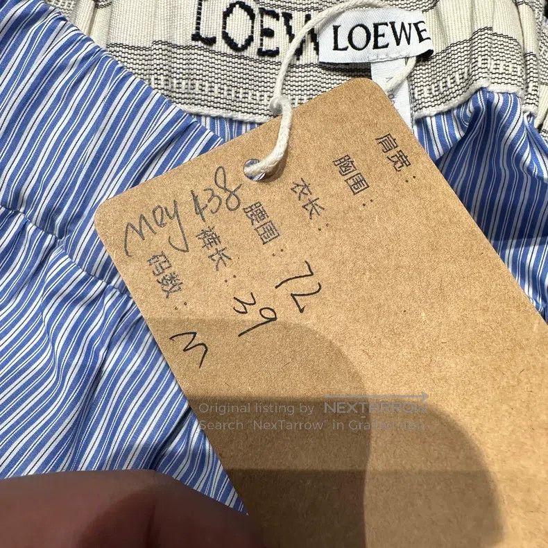 Loewe Loewe size M Navy and White Vertical Stripe Logo Short Skir Size 28" / US 6 / IT 42 - 5 Thumbnail