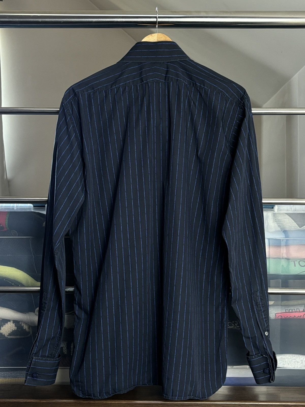 Burberry × Vintage Burberry Striped Monogram Button Up Shirt Size US L / EU 52-54 / 3 - 3 Thumbnail