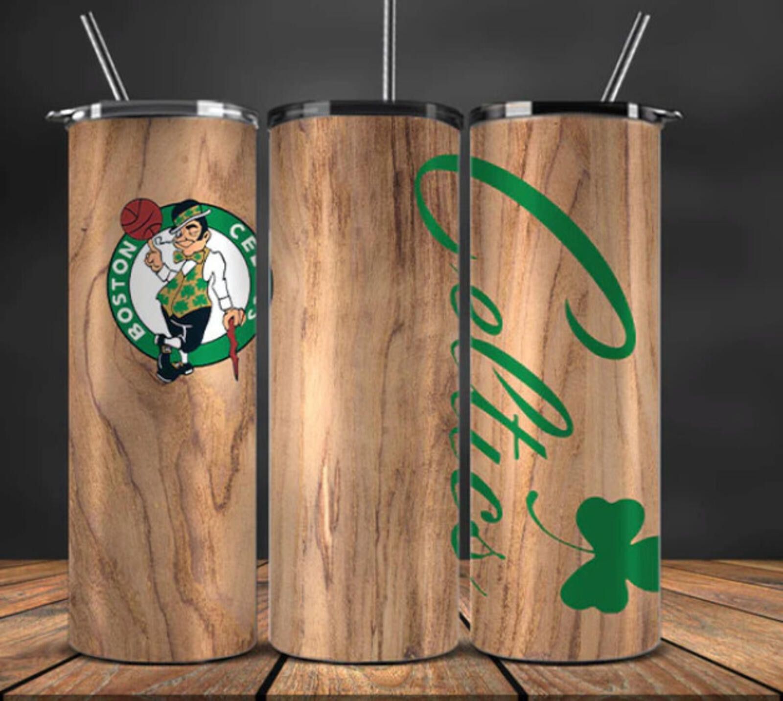 The Unbranded Brand Stainless Steel Tumbler & Straw - 20 Oz Boston Celtics Size ONE SIZE - 1 Thumbnail