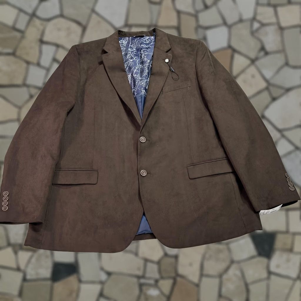 Nautica Nautica Blazer Mens 50 Large Brown Classic Sport Coat Jacket Polyester Lined Size 50R - 1 Thumbnail