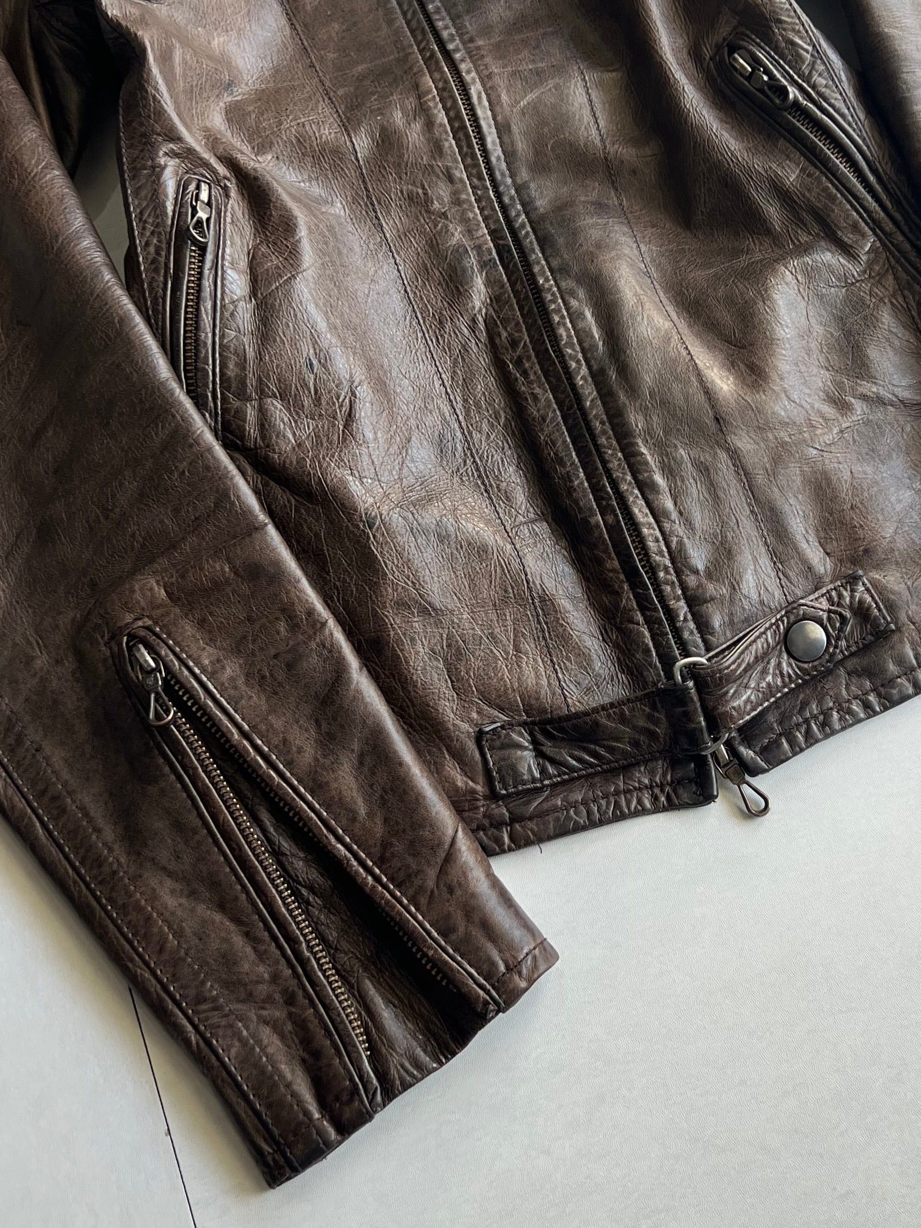 Schlussel "SCHLÜSSEL" Gimmick Single Leather Jacket Size US L / EU 52-54 / 3 - 4 Thumbnail