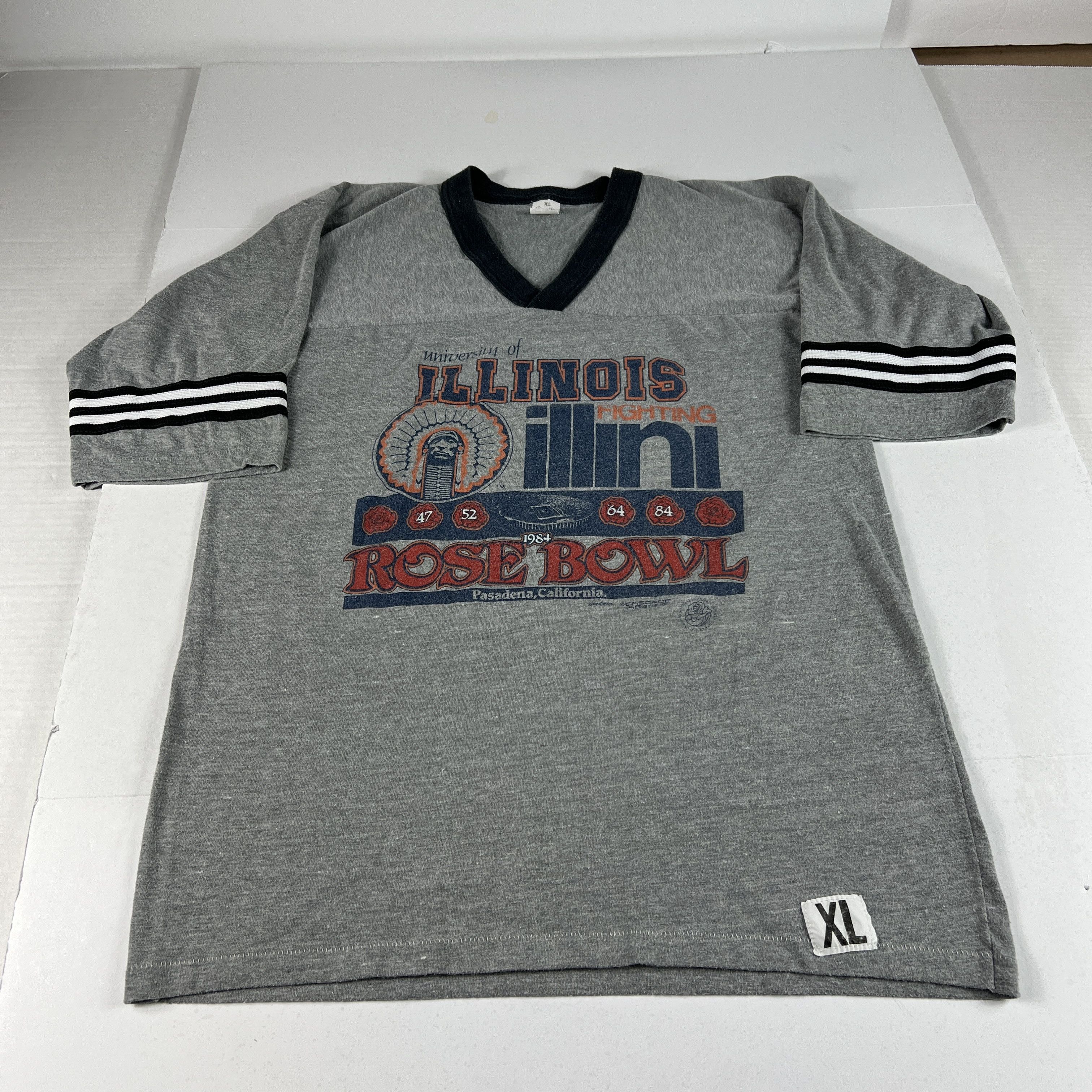 NCAA × Vintage VTG Rose Bowl Illinois Fighting Illini Single Stitch Tee Size US S / EU 44-46 / 1 - 1 Thumbnail