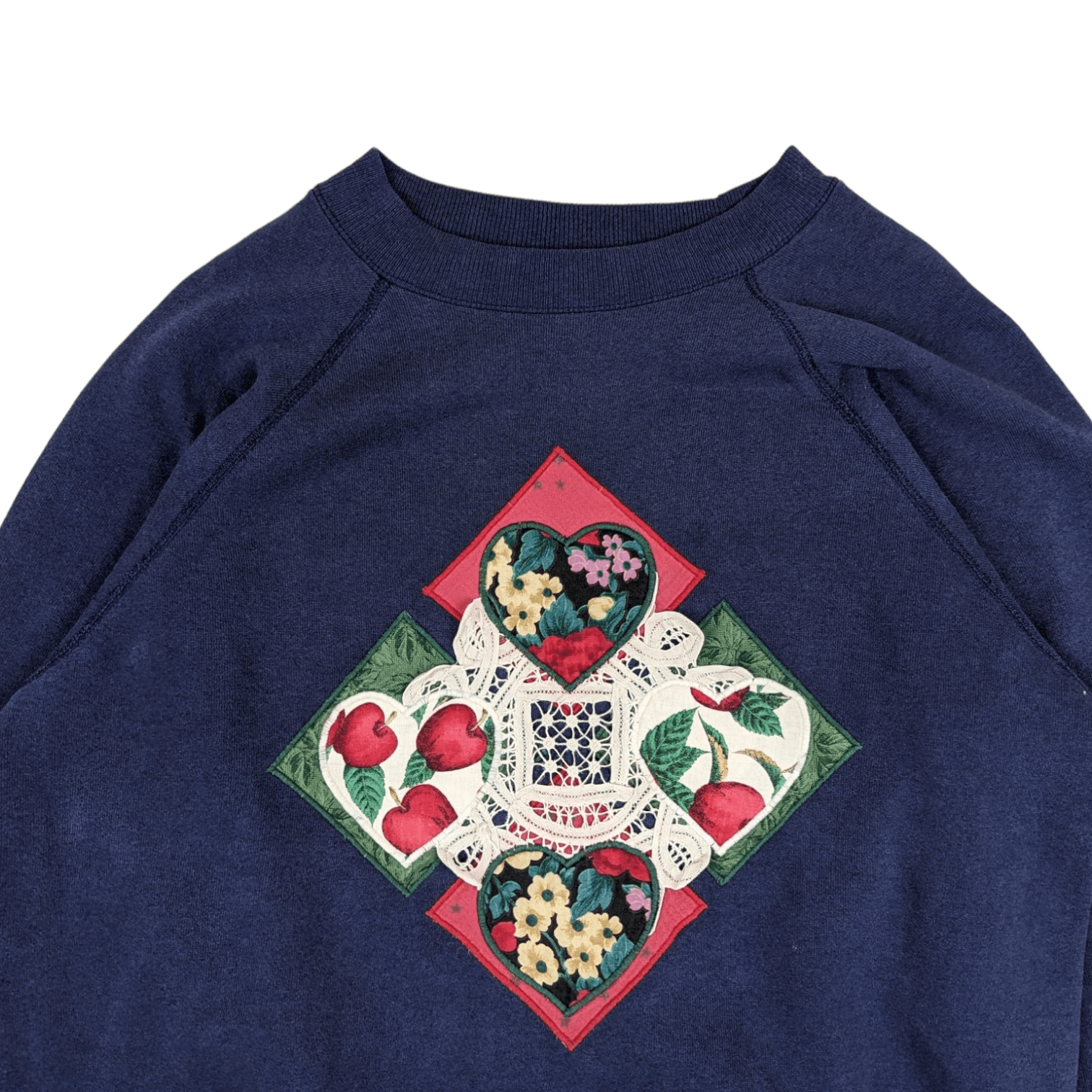 Hanes Vintage 1991 HANES Custom Hand Embodied Flower Sweatshirt Size US L / EU 52-54 / 3 - 4 Thumbnail