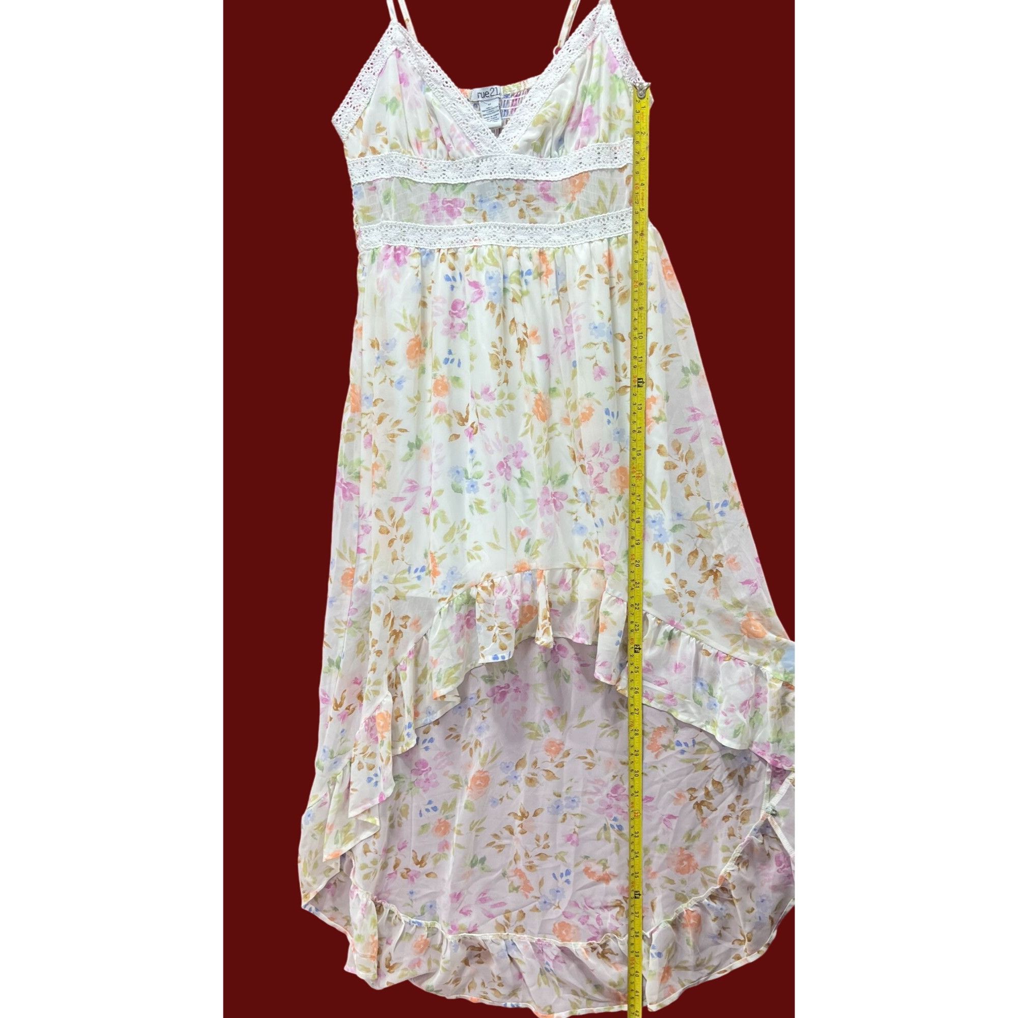 rue21 Rue 21 - Women's Summer Sleeveless High Low Hem Ruffle Flora Size M / US 6-8 / IT 42-44 - 7 Thumbnail