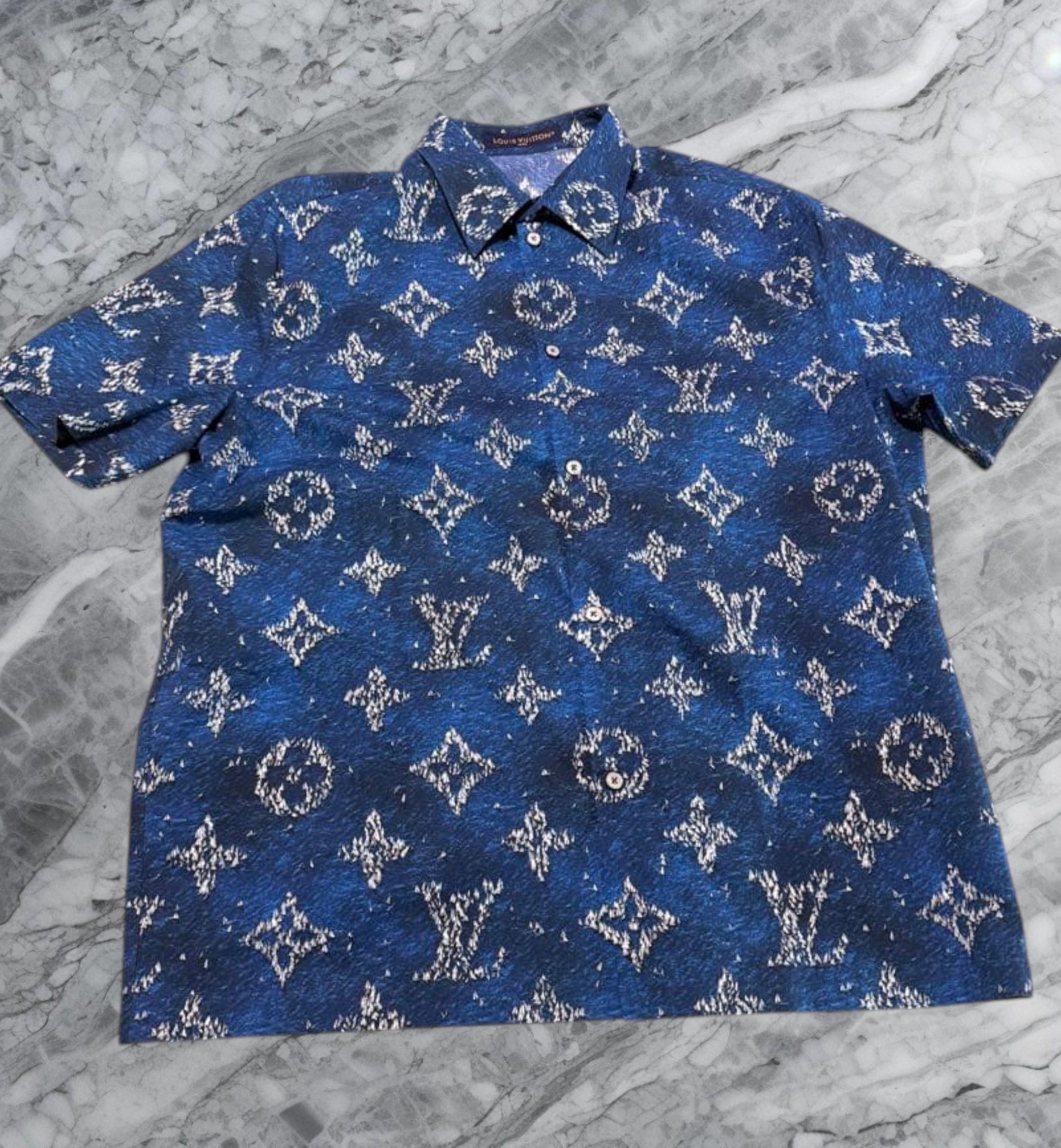 Louis Vuitton LV Monogram Printed Short-Sleeved Cotton Shirt