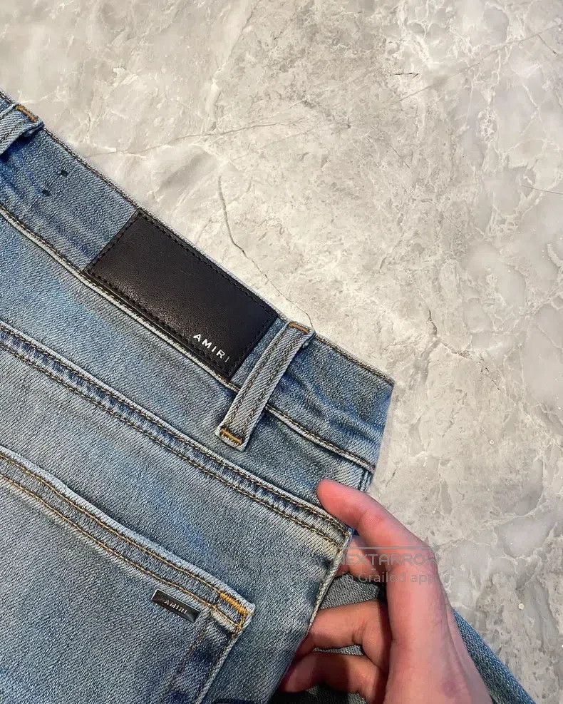 Amiri Amiri Size 31 Blue patchwork Thrash MX1 jeans Size US 31 - 3 Thumbnail