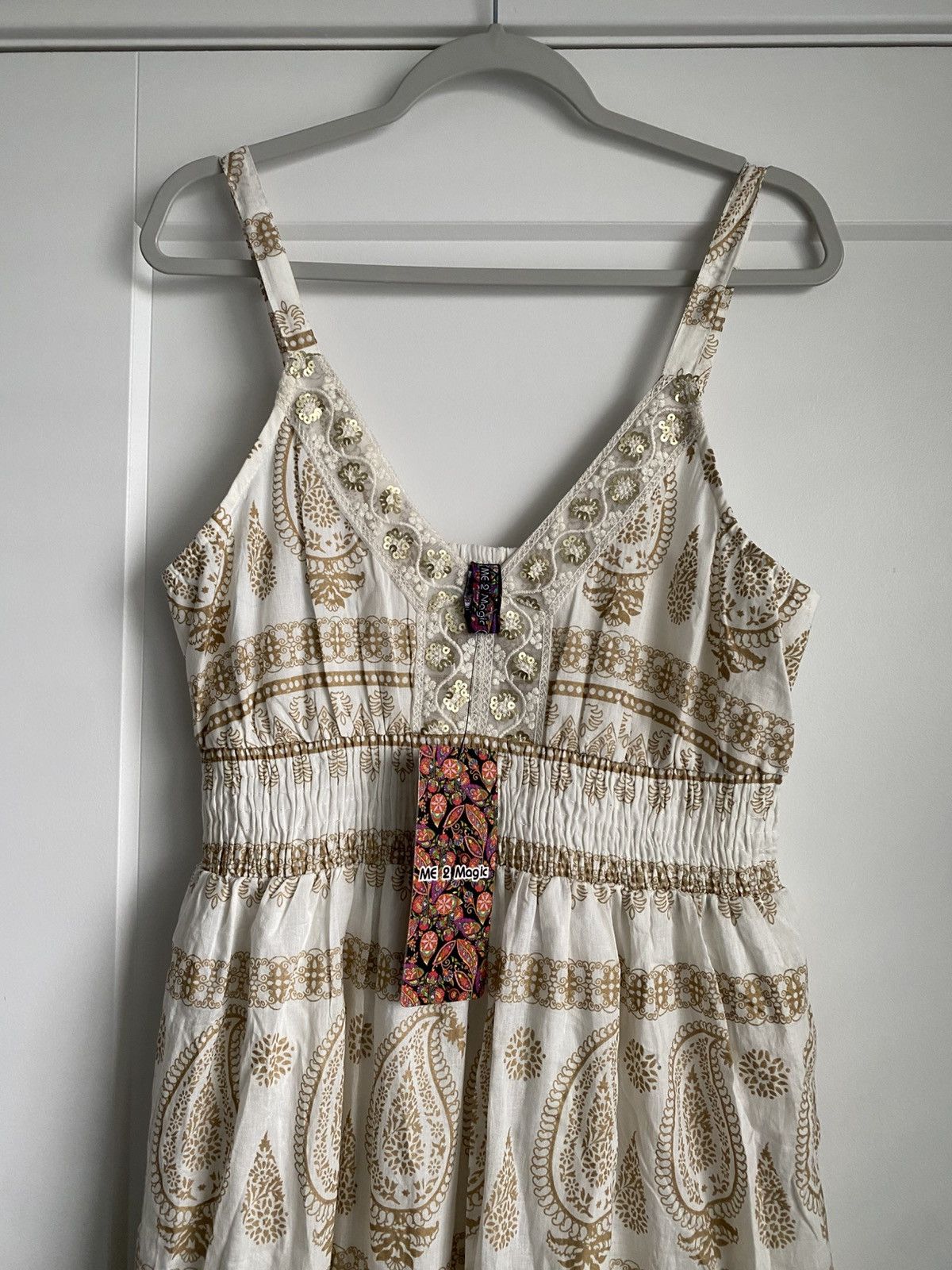 Other Me 2 Magic Women's White Gold Lace Sleeveless Maxi Dress XL Size XL / US 12-14 / IT 48-50 - 4 Thumbnail