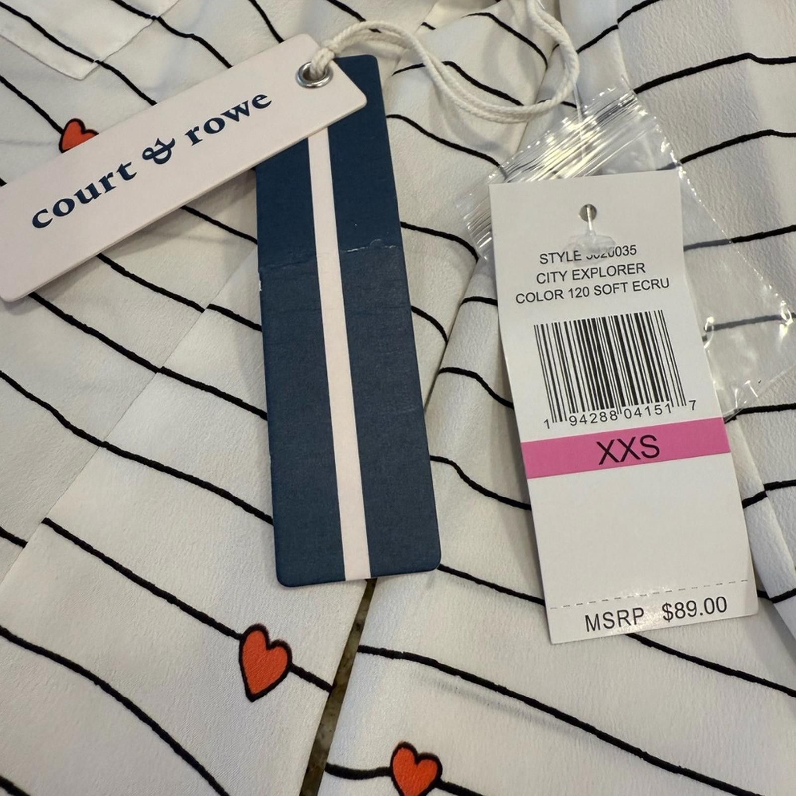 Other Court & Rowe heart striped ruffled button up top SZ XXS Size XXS / US 00 / IT 34 - 5 Thumbnail