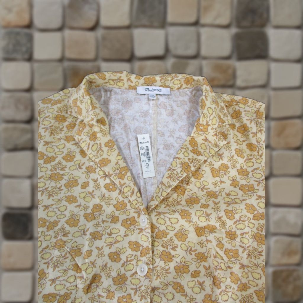 Madewell Madewell Shirt Womens Xxs Yellow Floral Linen New Size XXS / US 00 / IT 34 - 1 Thumbnail