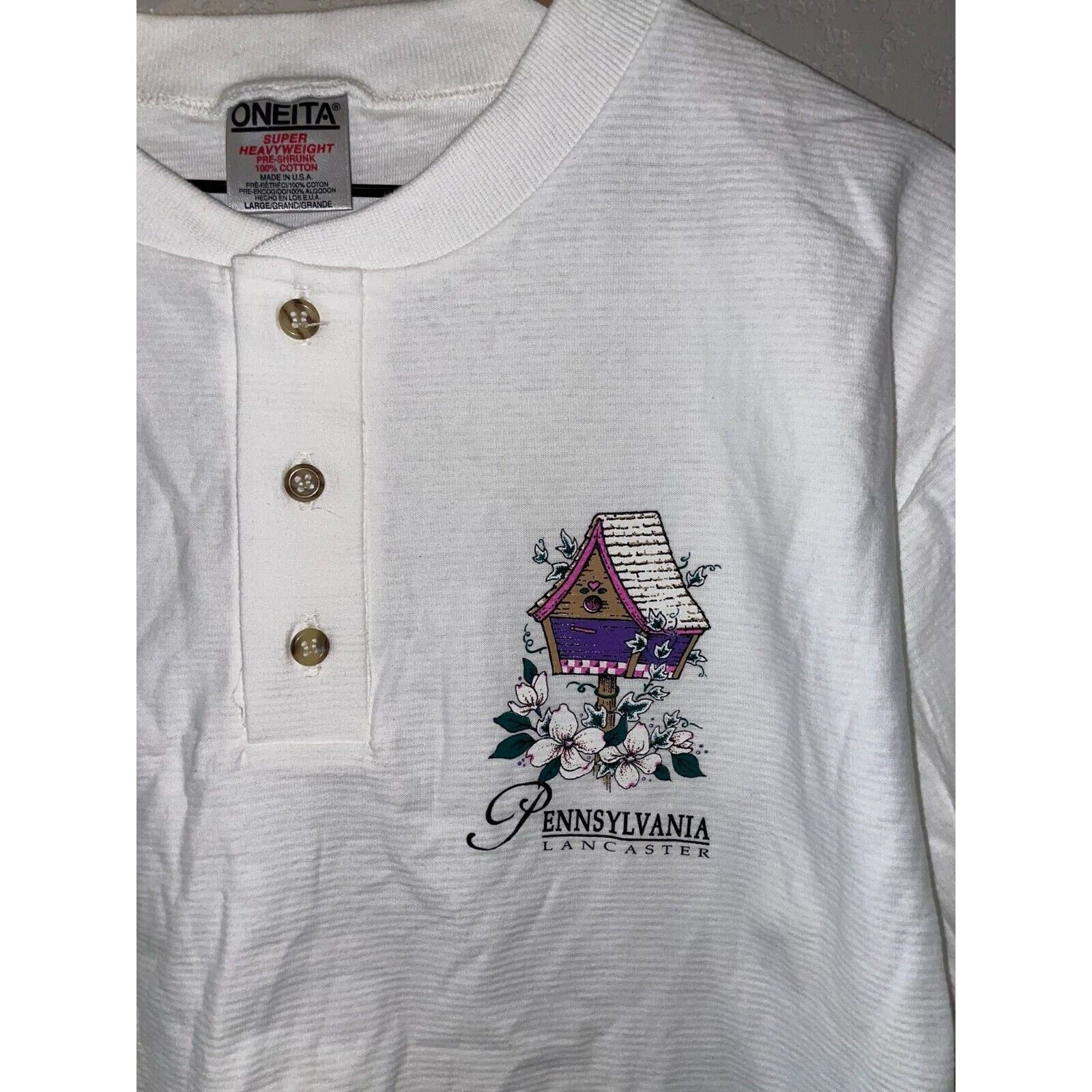 Vintage 90s PA Pennsylvania Lancaster Birdhouse White Shirt VTG L Size US L / EU 52-54 / 3 - 2 Thumbnail