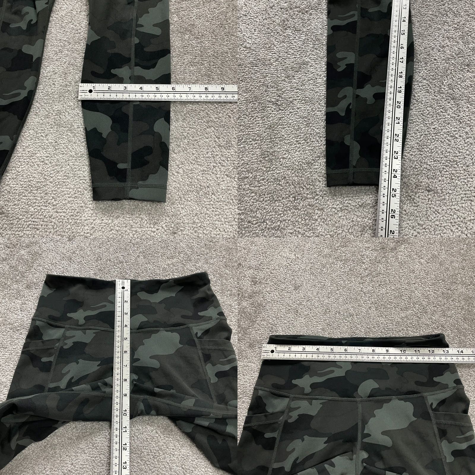 Vintage 90 Degrees By Reflex Compression Leggings Womens Small Green Camo Pocket 26x24.5 Size 28" / US 6 / IT 42 - 8 Thumbnail